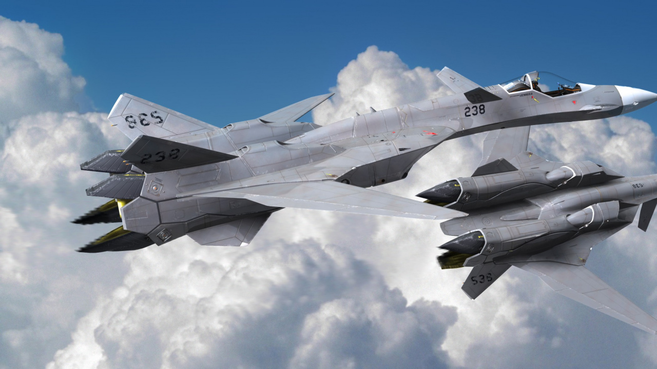 Grauer Kampfjet, Der Tagsüber am Himmel Fliegt. Wallpaper in 1280x720 Resolution