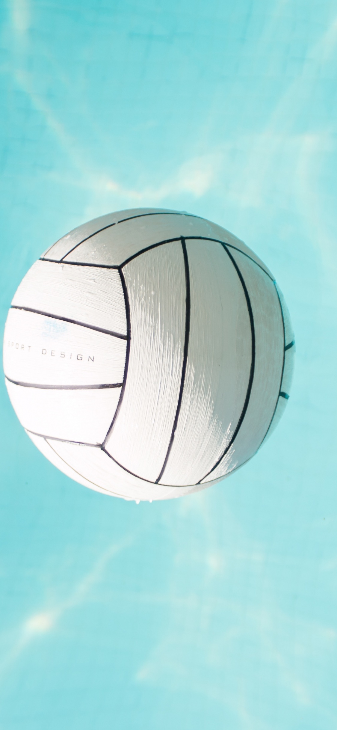 Weißer Und Schwarzer Basketball am Blauen Himmel. Wallpaper in 1125x2436 Resolution