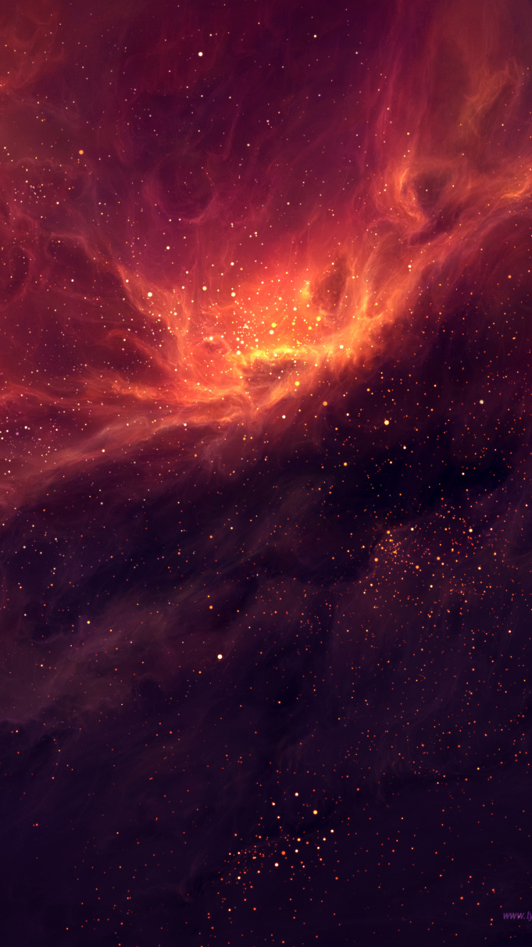 Nuages Orange et Noirs Pendant la Nuit. Wallpaper in 750x1334 Resolution