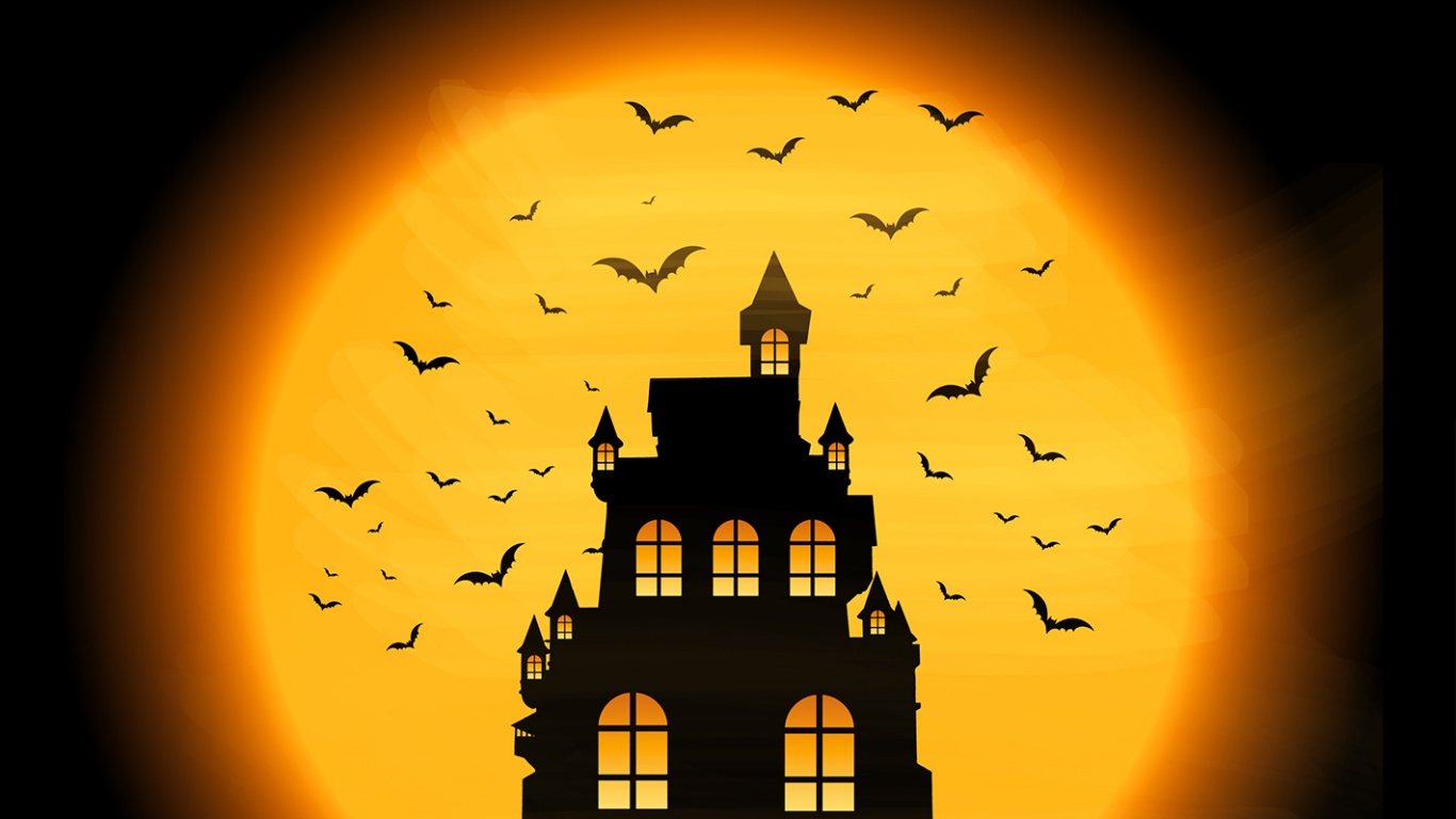 Helloween, Orange, Ambre, Arch, Obscurité. Wallpaper in 1366x768 Resolution