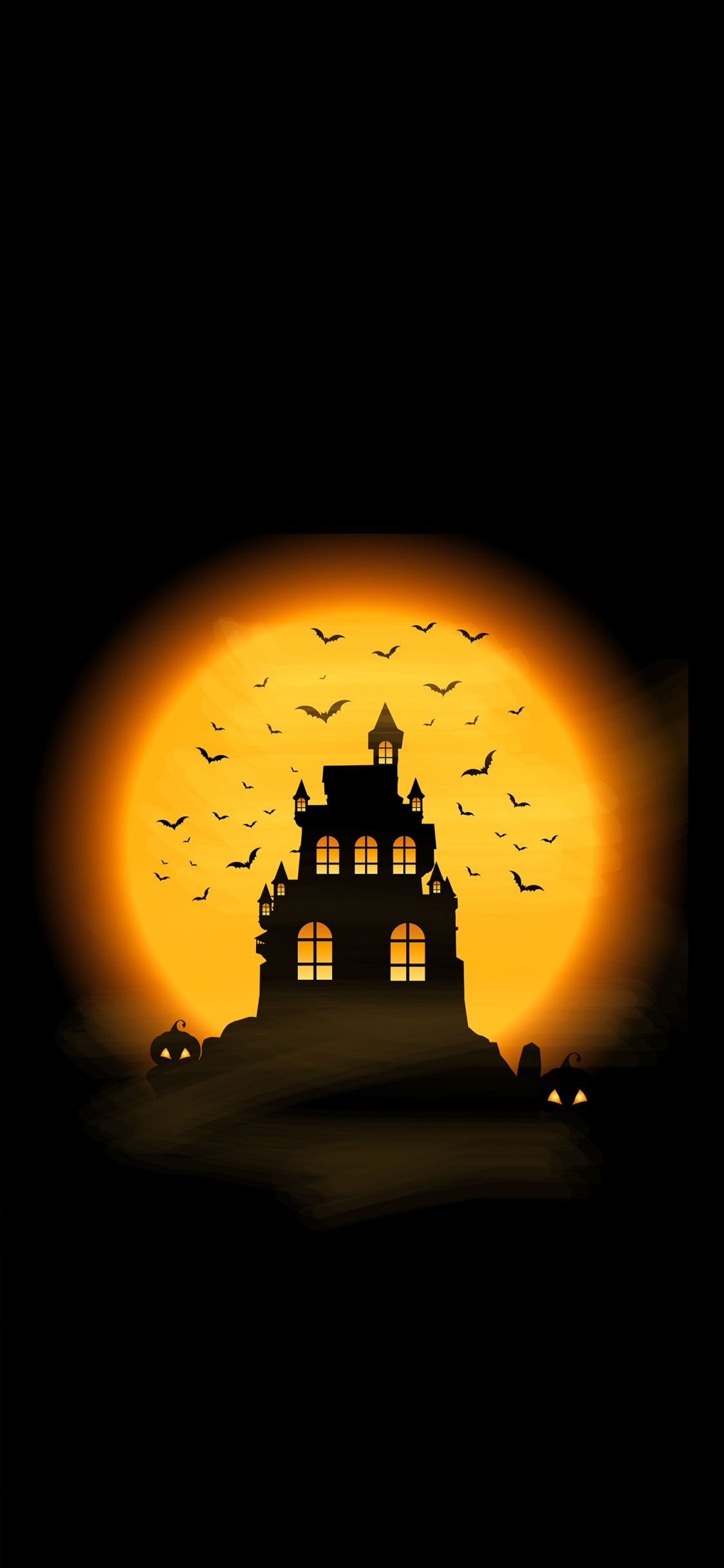 Helloween, Orange, Bernstein, Bogen, Kunst. Wallpaper in 1125x2436 Resolution