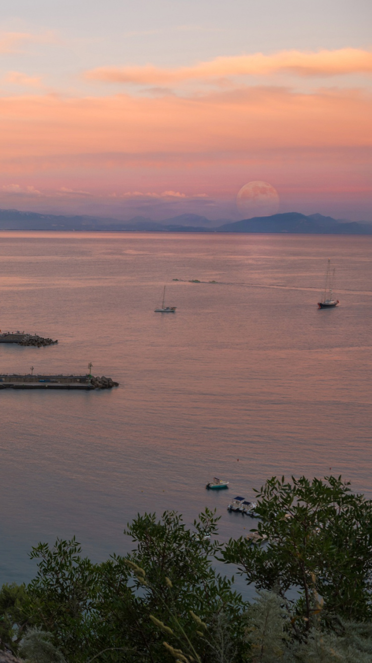 Vue Aérienne de la Ville Près du Plan D'eau Pendant la Journée. Wallpaper in 750x1334 Resolution