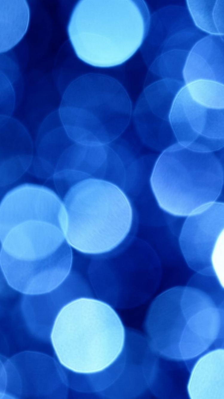 White and Blue Bokeh Lights. Wallpaper in 750x1334 Resolution