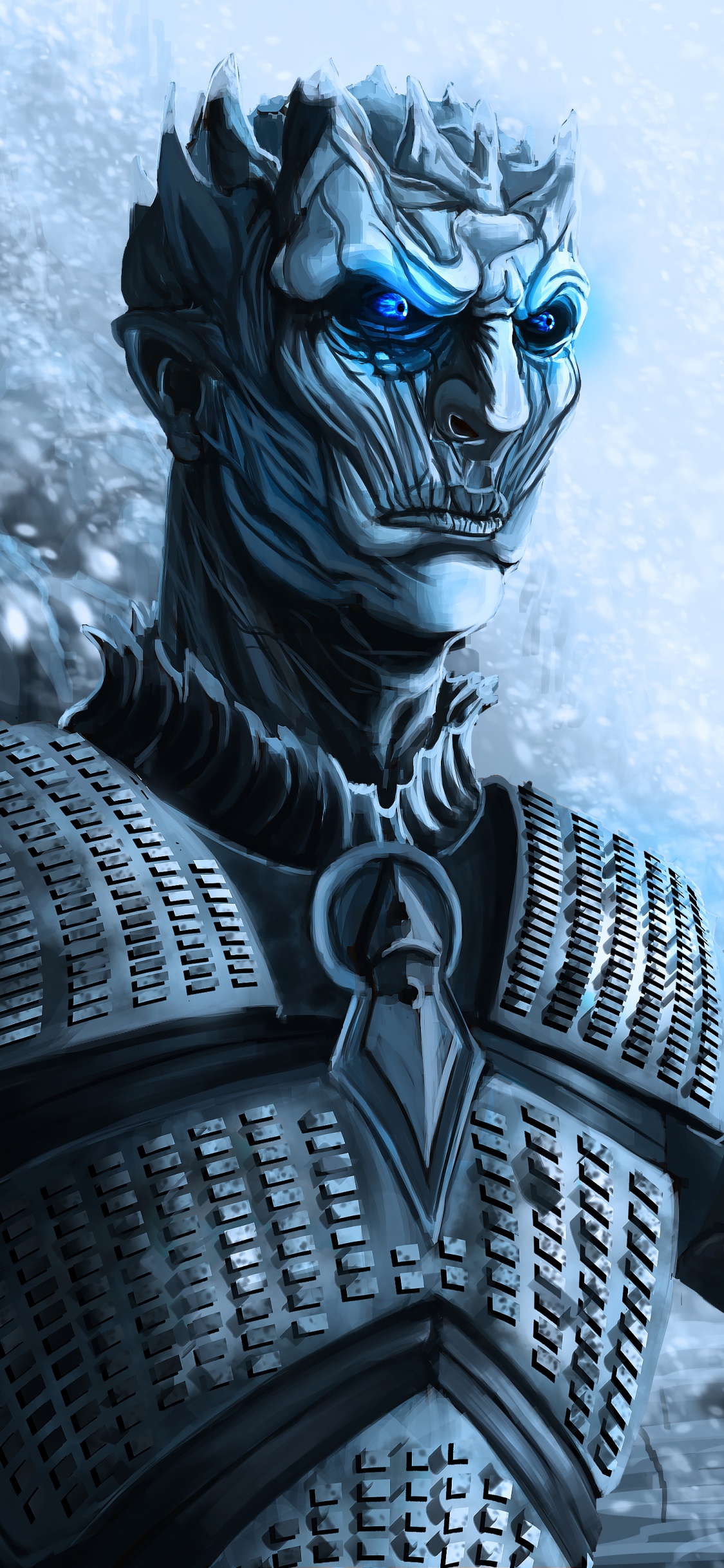 Ilustración de Dragón Blanco y Negro. Wallpaper in 1125x2436 Resolution