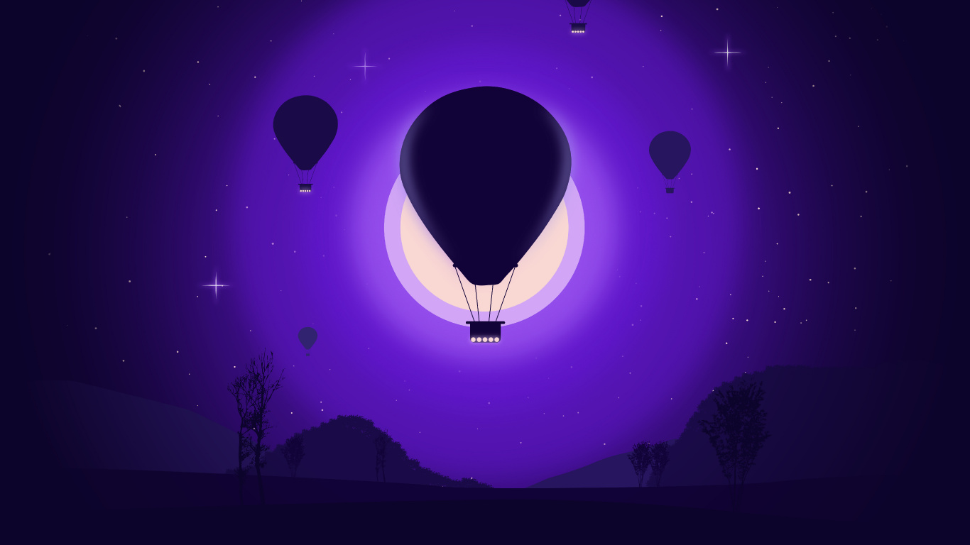 Lumière en Forme de Coeur Violet et Noir. Wallpaper in 1366x768 Resolution