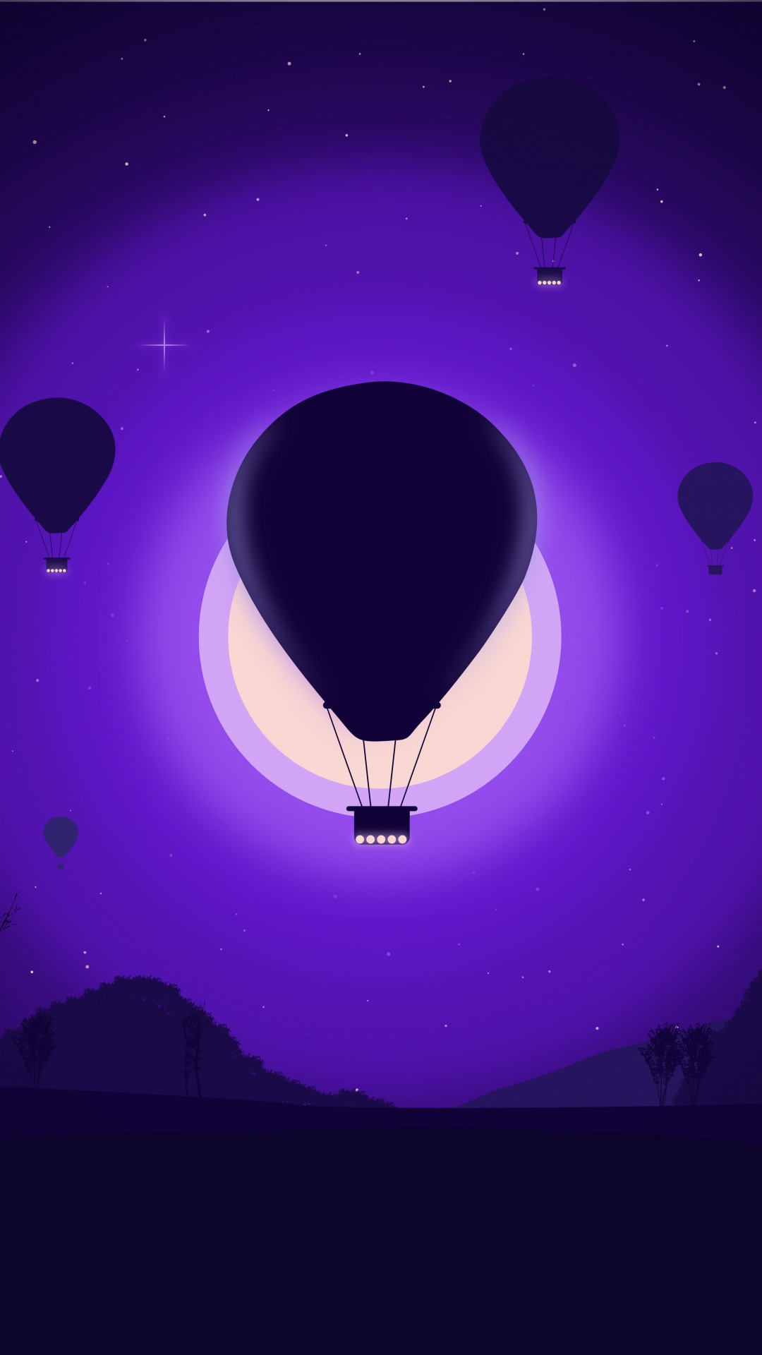 Luz en Forma de Corazón Morado y Negro. Wallpaper in 1080x1920 Resolution