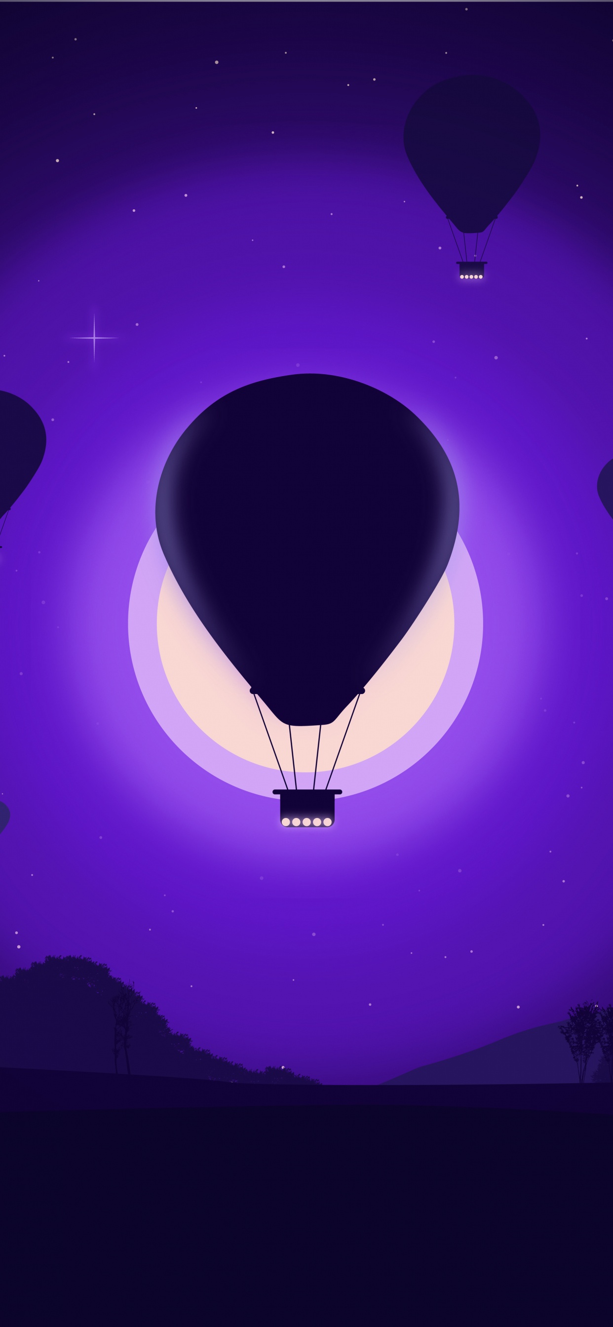 Purple and Black Heart Shape Light. Wallpaper in 1242x2688 Resolution