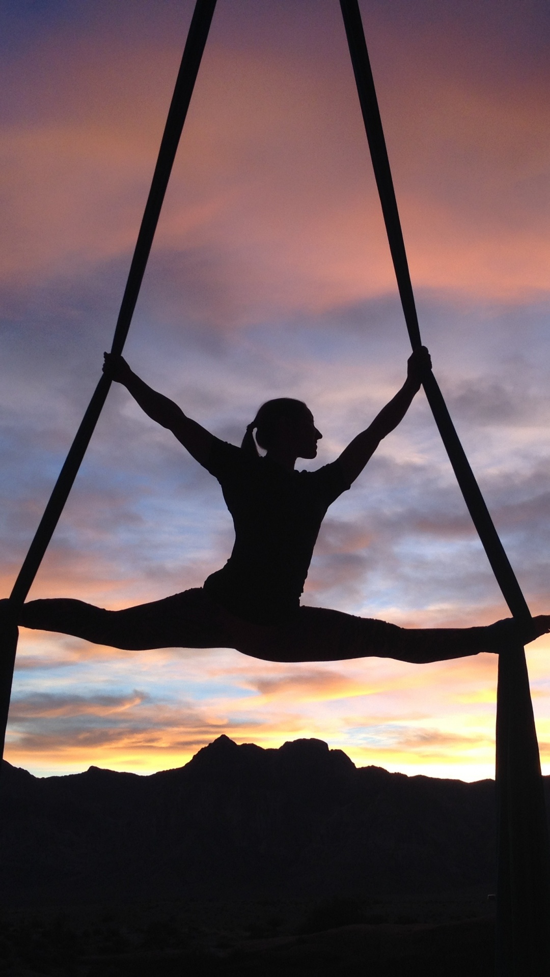 Silhouette of Man Sitting on Swing During Sunset. Wallpaper in 1080x1920 Resolution