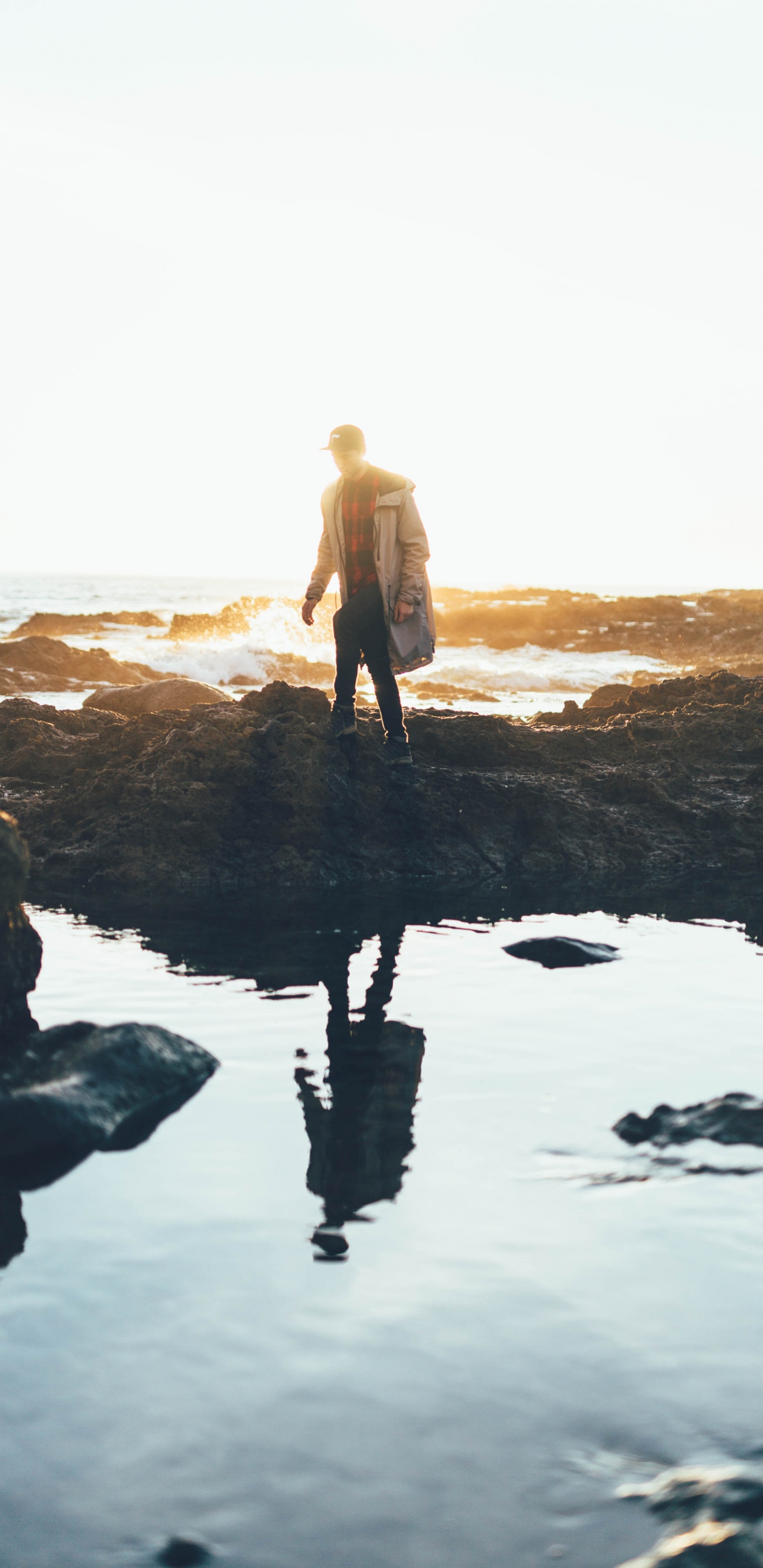 海洋, 大海, 海岸, 反射, t恤 壁纸 1440x2960 允许