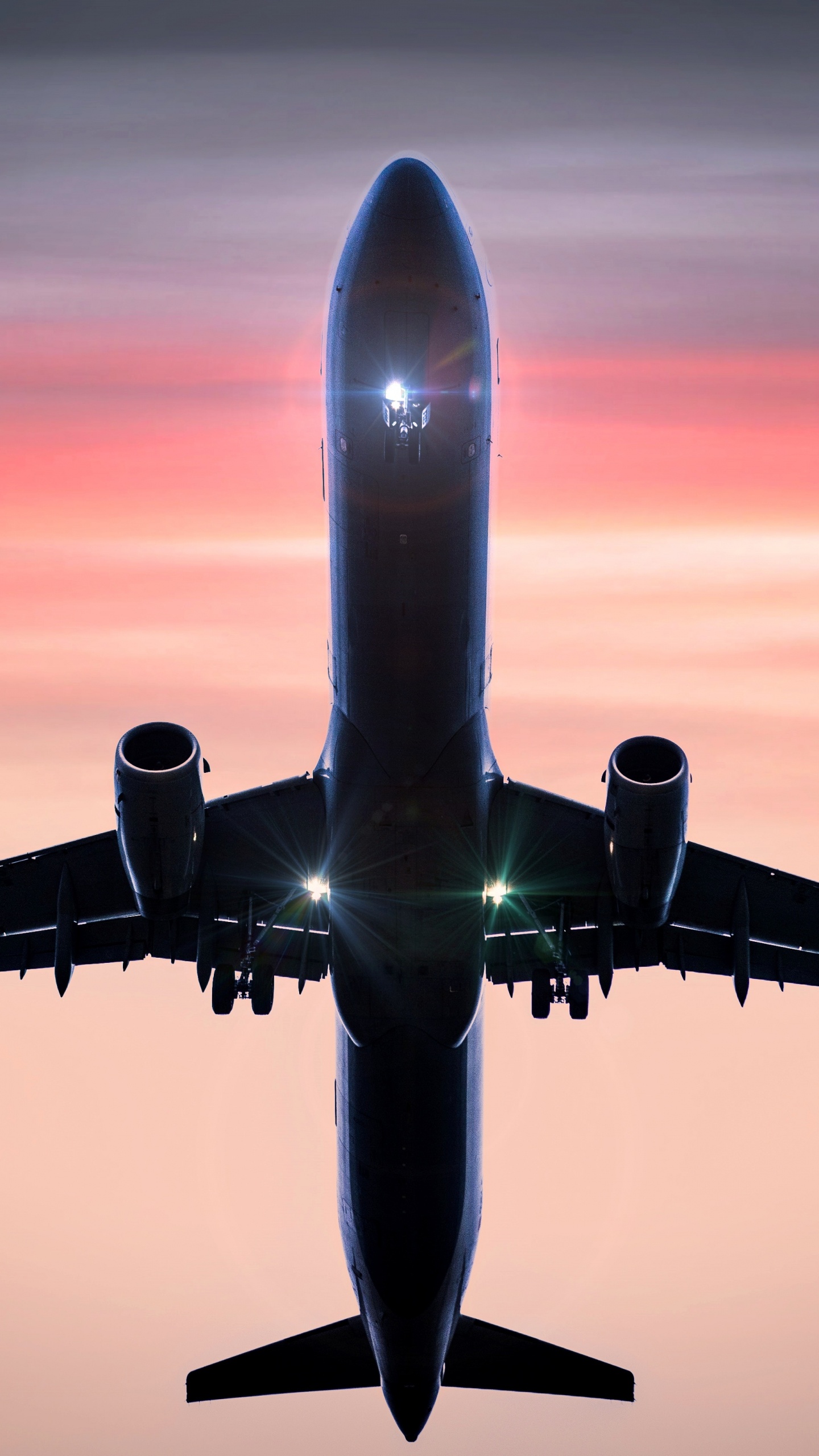 White and Blue Airplane in Flight. Wallpaper in 1440x2560 Resolution