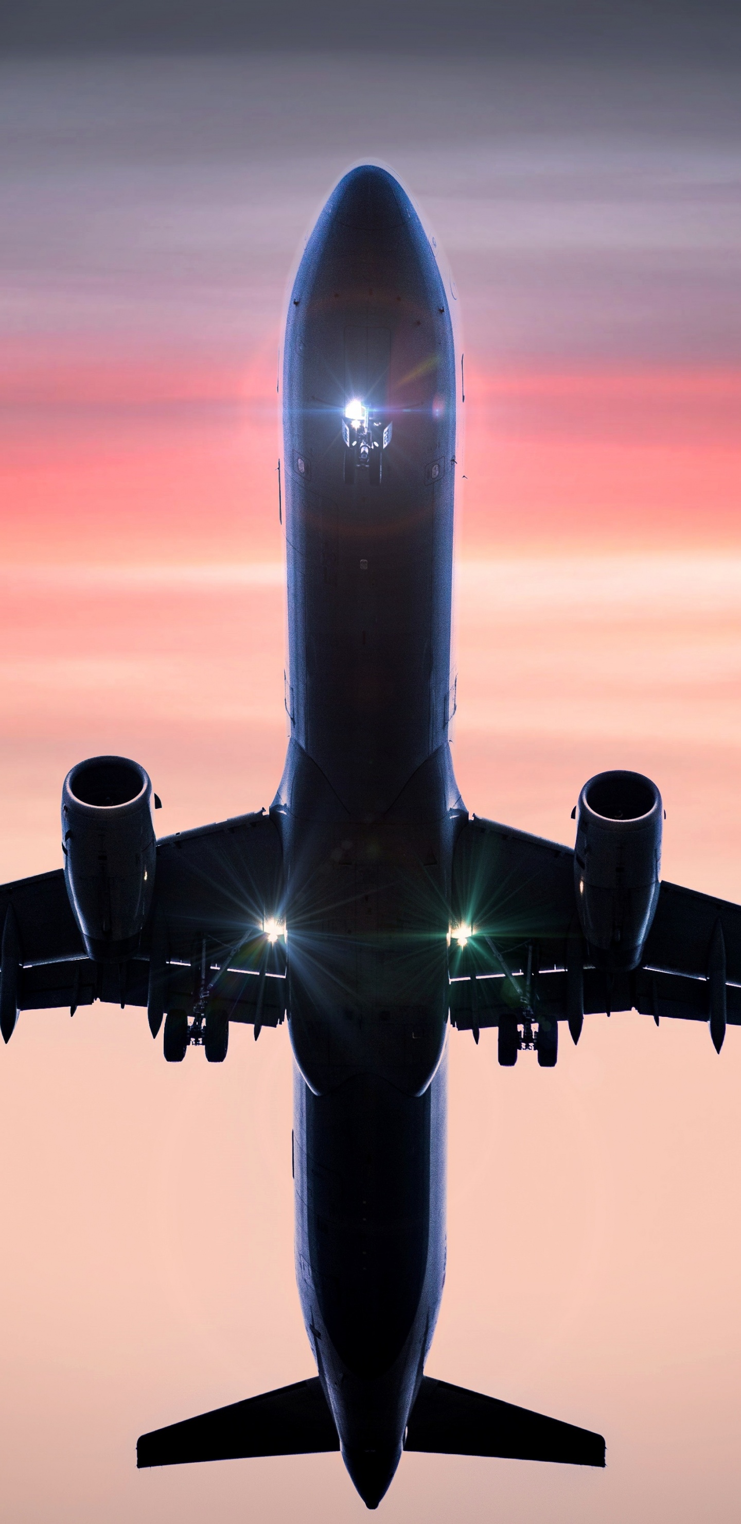 White and Blue Airplane in Flight. Wallpaper in 1440x2960 Resolution