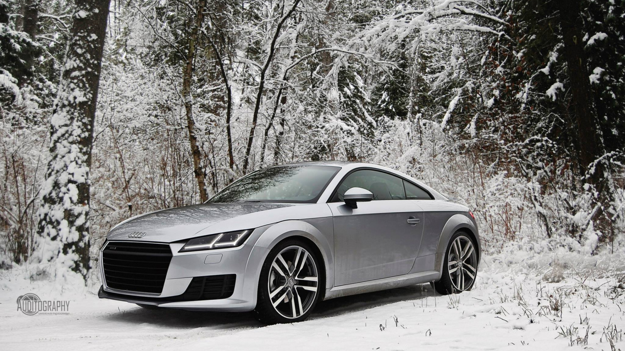 Silver Mercedes Benz Coupe on Snow Covered Ground. Wallpaper in 1280x720 Resolution