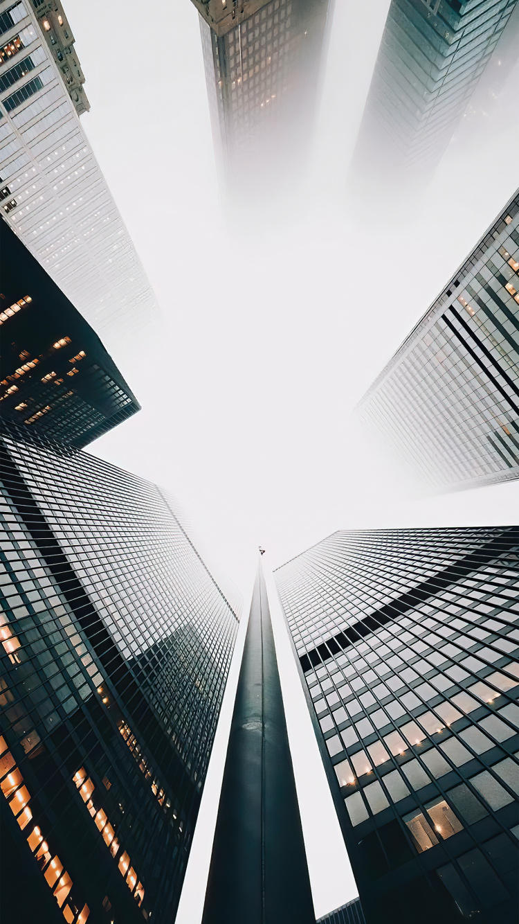 Skyscraper, Building, Light, Black, Tower Block. Wallpaper in 750x1334 Resolution