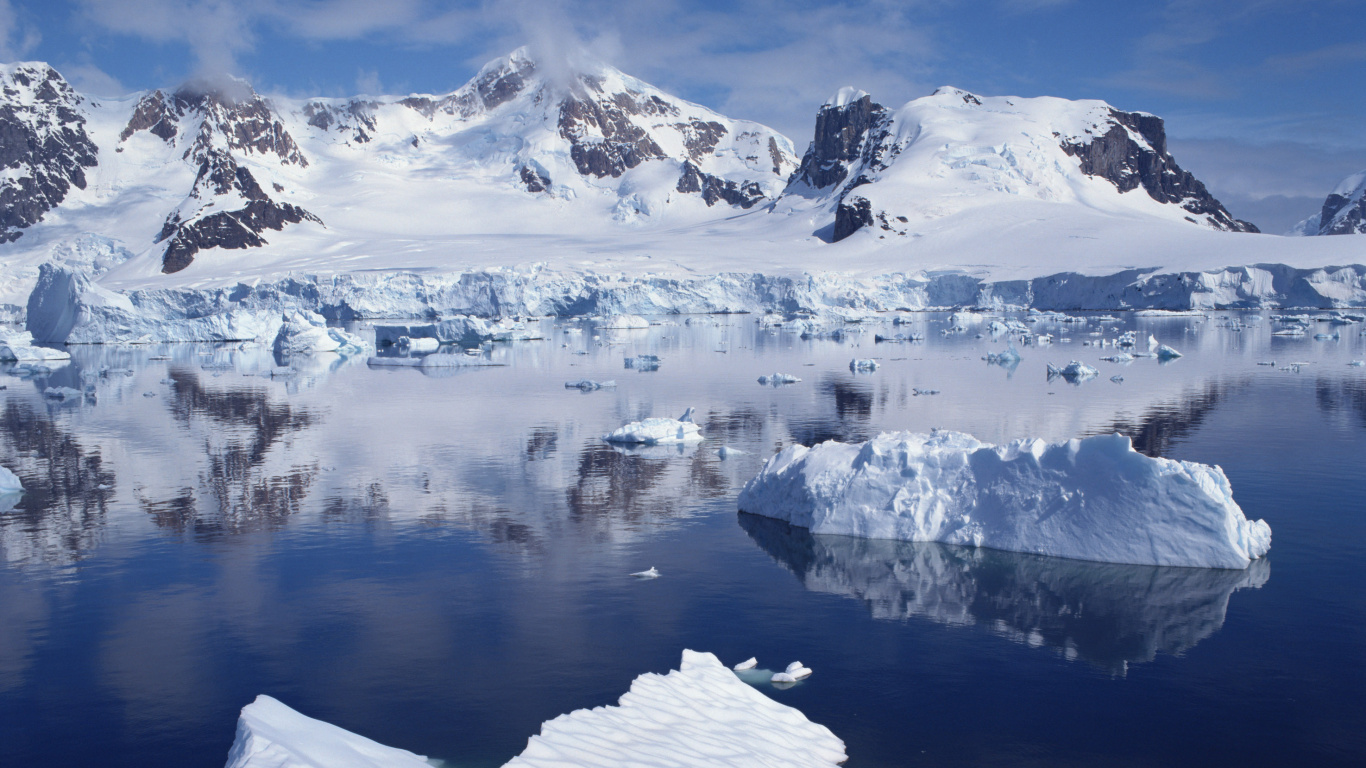 冰山, 冰川, 极地冰盖, 冰川湖, 冰川地貌 壁纸 1366x768 允许