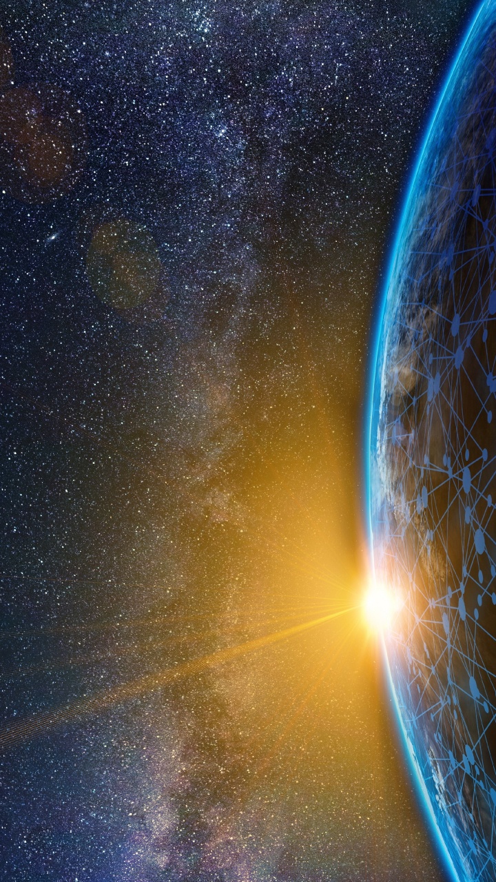 Blaue Und Weiße Galaxieillustration. Wallpaper in 720x1280 Resolution