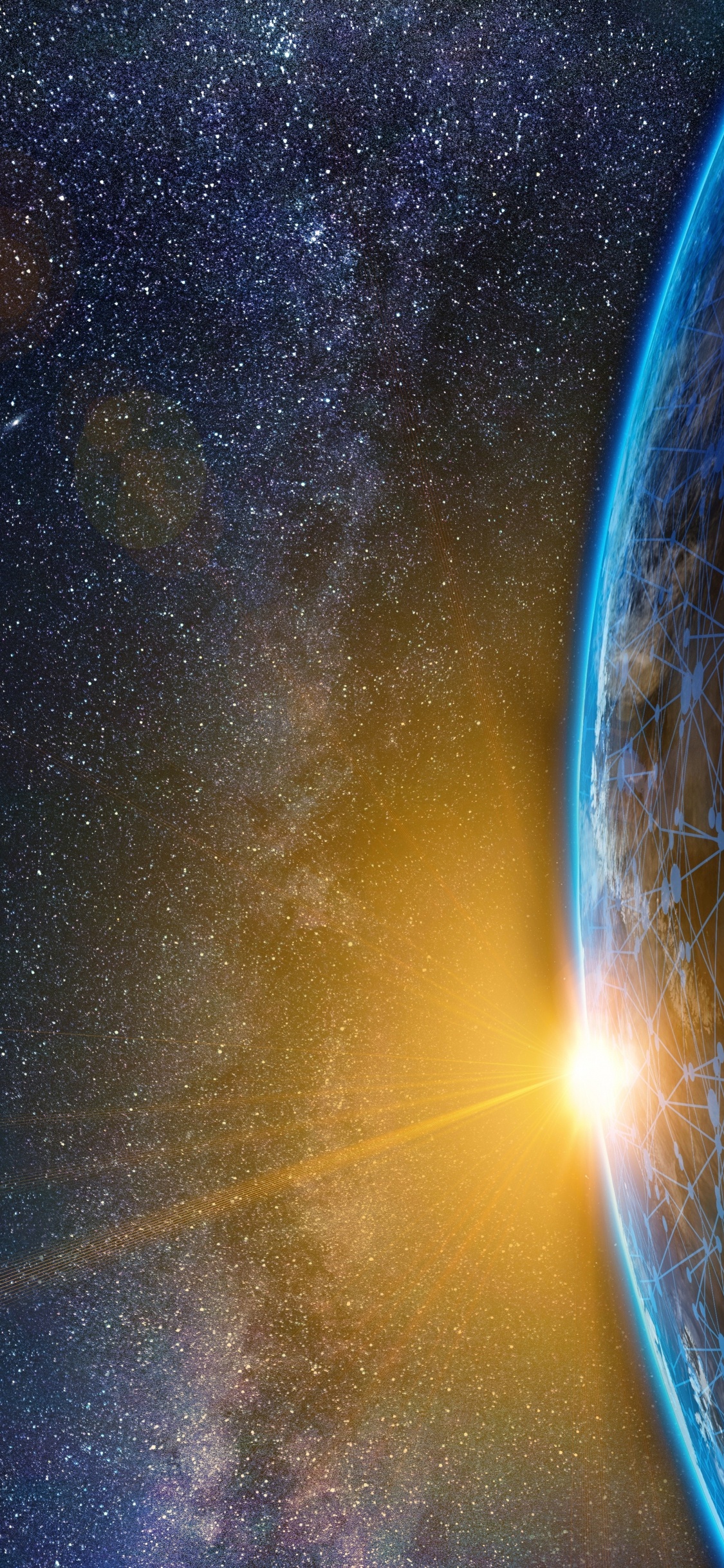 Illustration de la Galaxie Bleue et Blanche. Wallpaper in 1125x2436 Resolution