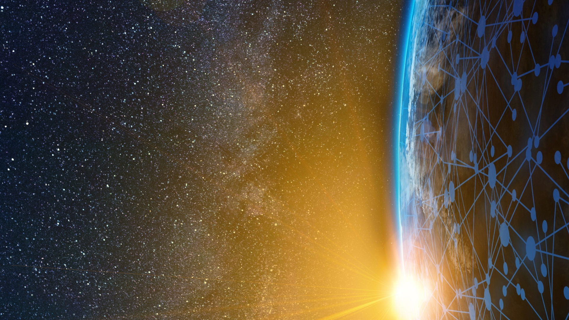 Illustration de la Galaxie Bleue et Blanche. Wallpaper in 1920x1080 Resolution