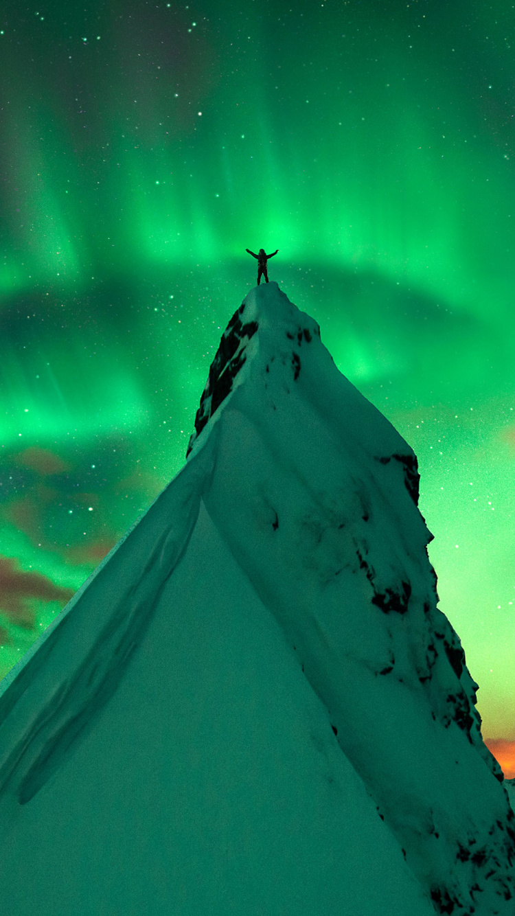 Lofoten, Fjord, Aurora, Nature, Green. Wallpaper in 750x1334 Resolution