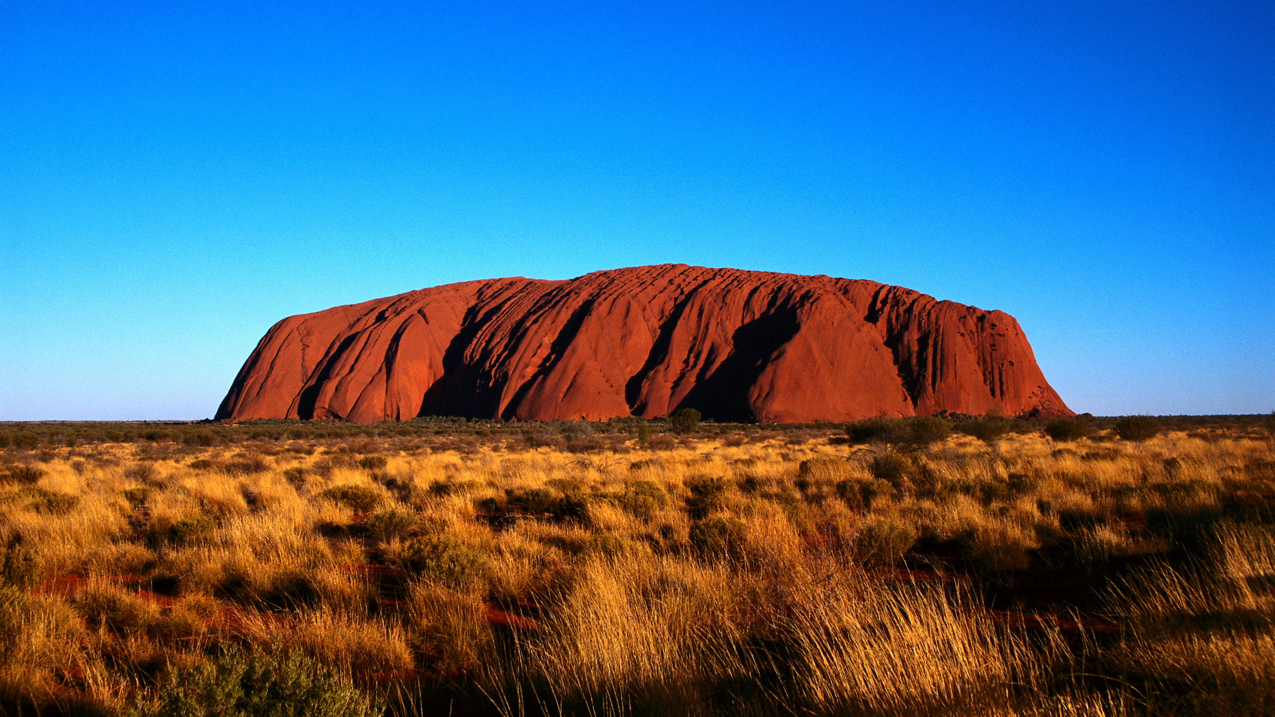 Brown Mountain Under Blue Sky During Daytime. Wallpaper in 2560x1440 Resolution