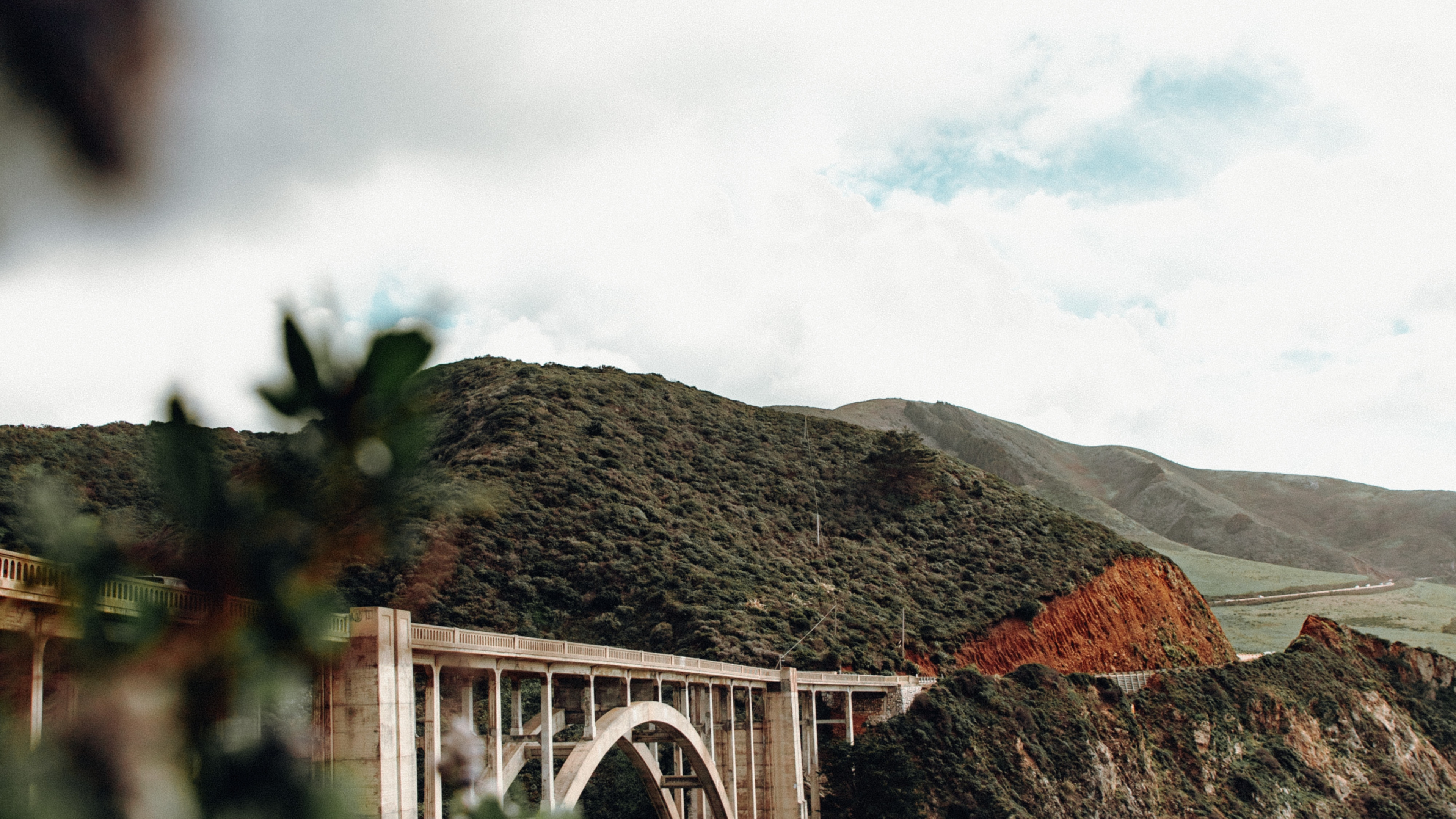 Architecture, Landscape, Leaf, Bixby Creek Bridge, Monterey. Wallpaper in 3840x2160 Resolution
