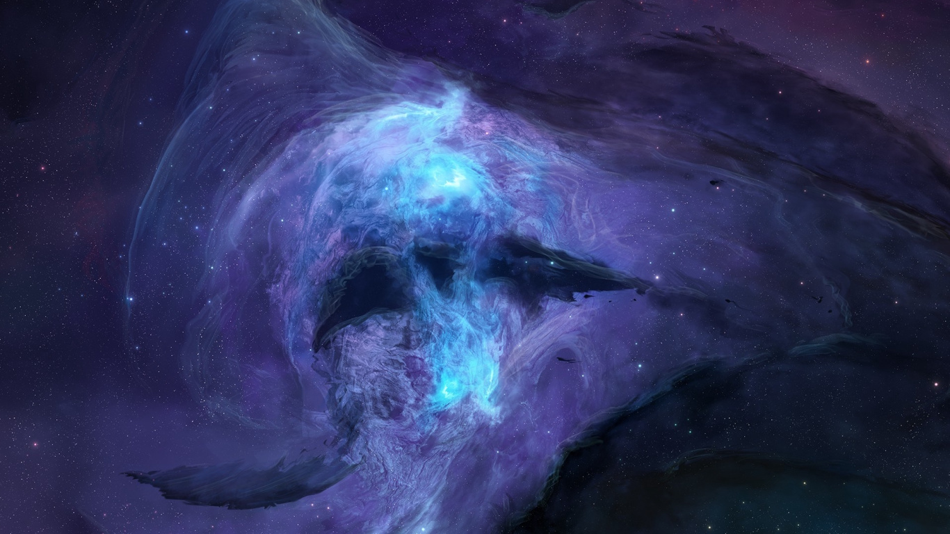 White and Blue Abstract Painting. Wallpaper in 1366x768 Resolution