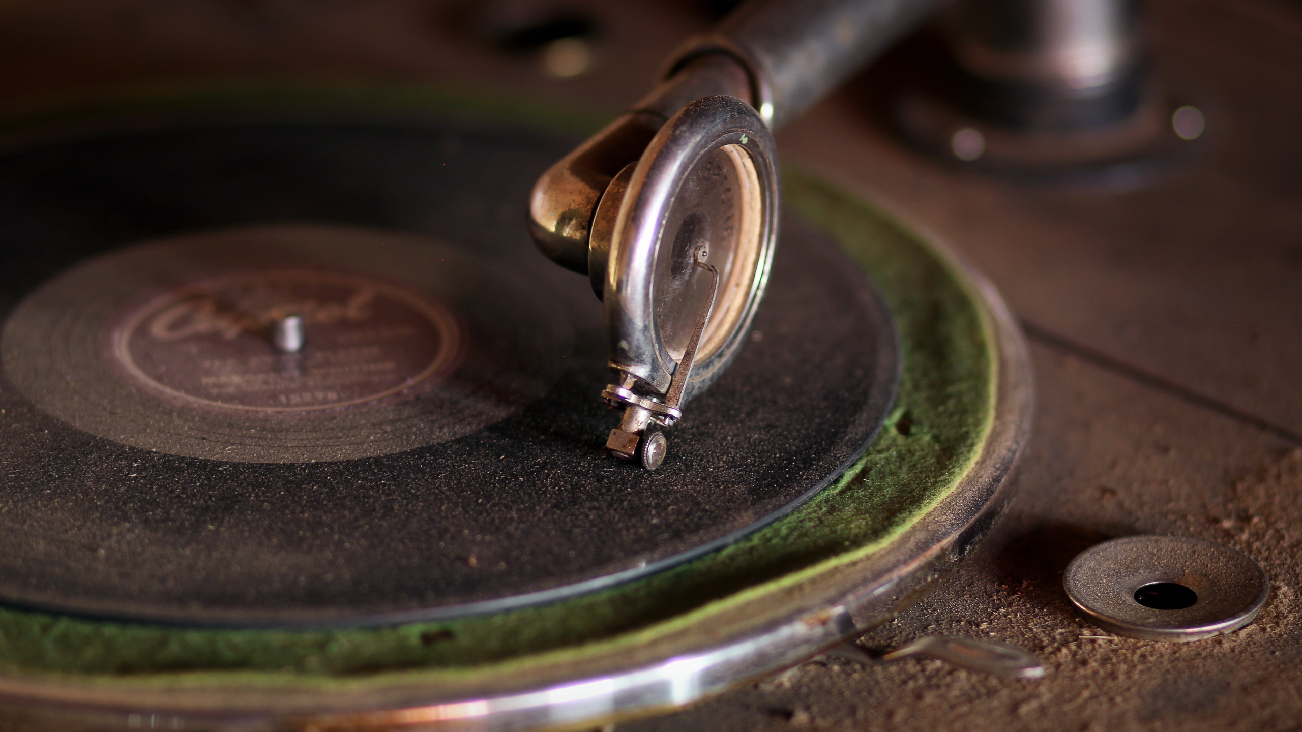 Phonograph, Schallplatte, Metall, Digitale Kunst, Grammophon. Wallpaper in 2560x1440 Resolution
