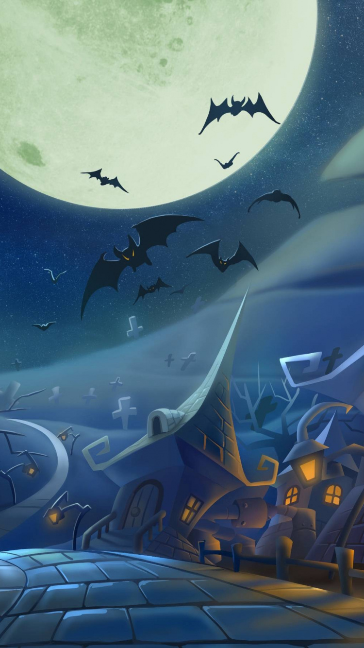 Himmel, Halloween-Kostüm, Pc-Spiel, Atmosphäre, Raum. Wallpaper in 750x1334 Resolution