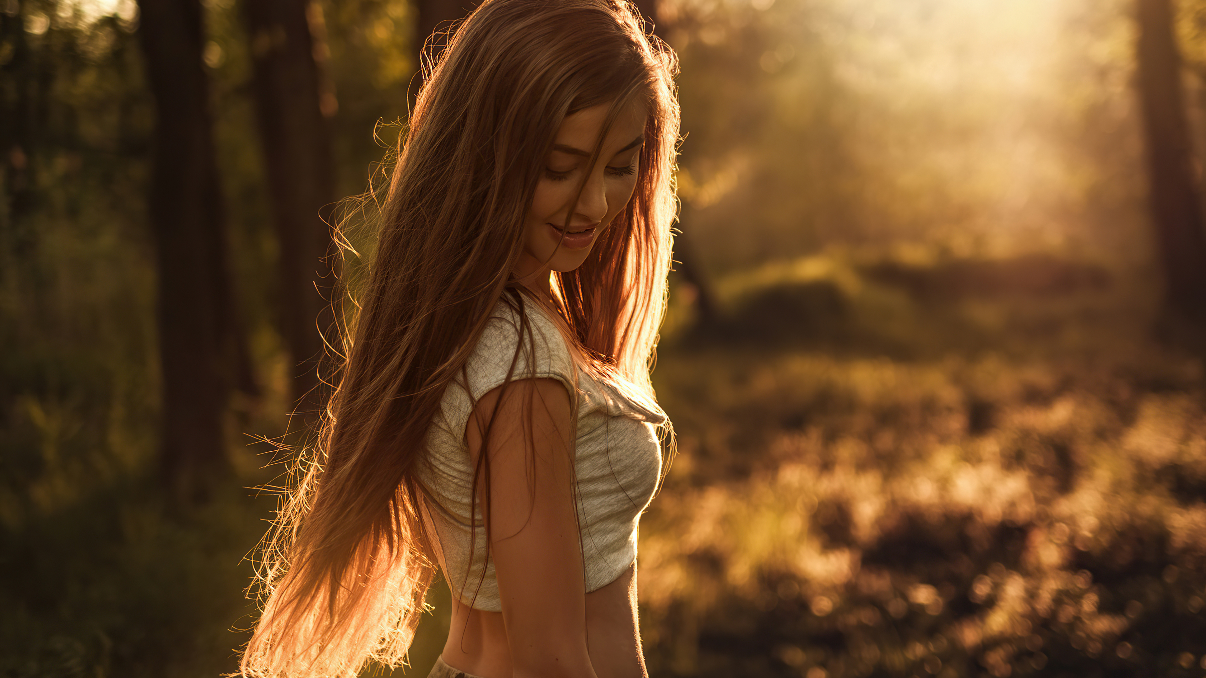 Offener Mund Marlen Valderrama Alvarz, Haar, Braune Haare, Atmosphäre, Lächeln. Wallpaper in 3840x2160 Resolution