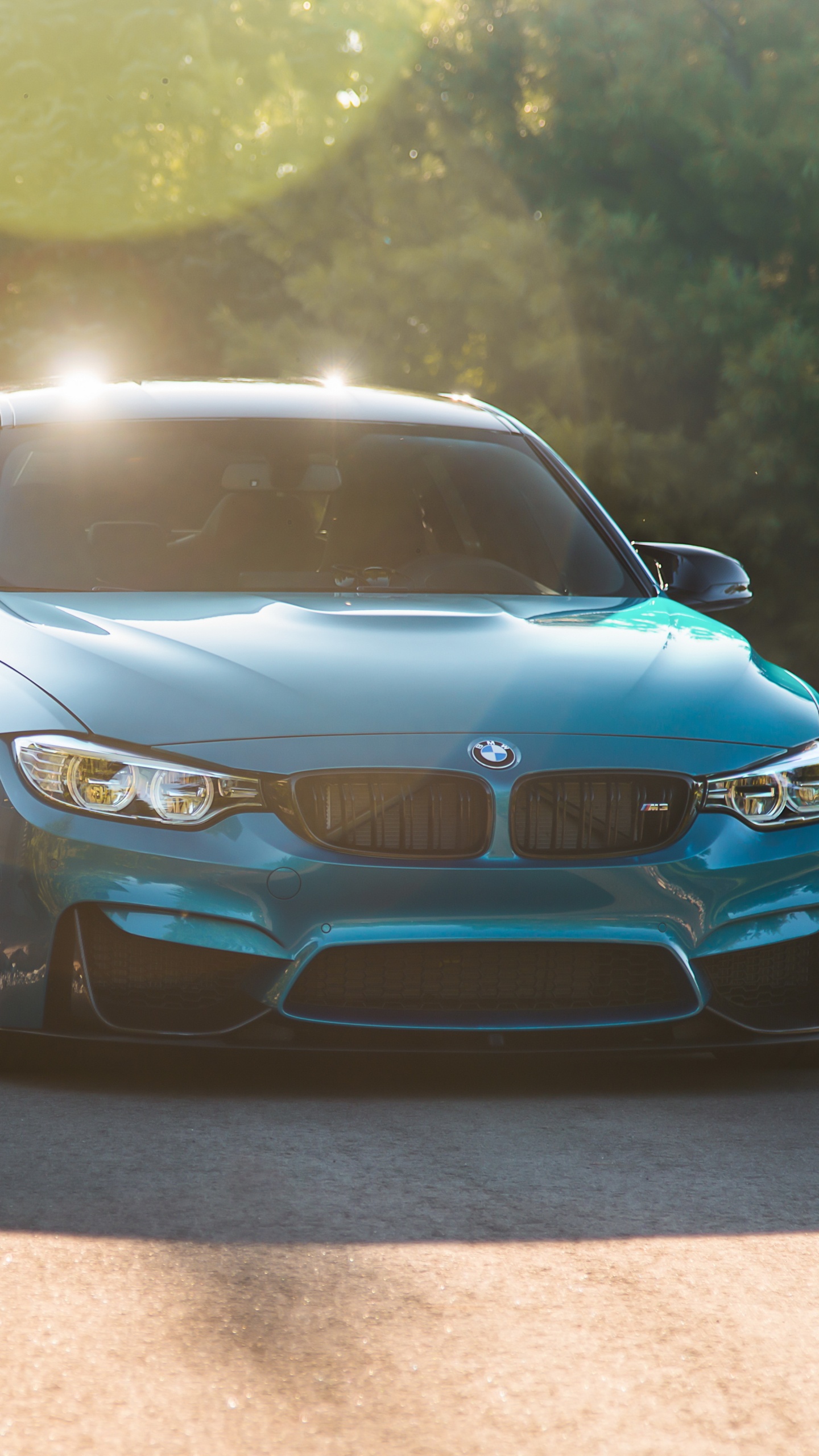 Blue Bmw m 3 Coupe Parked on Gray Concrete Pavement. Wallpaper in 1440x2560 Resolution