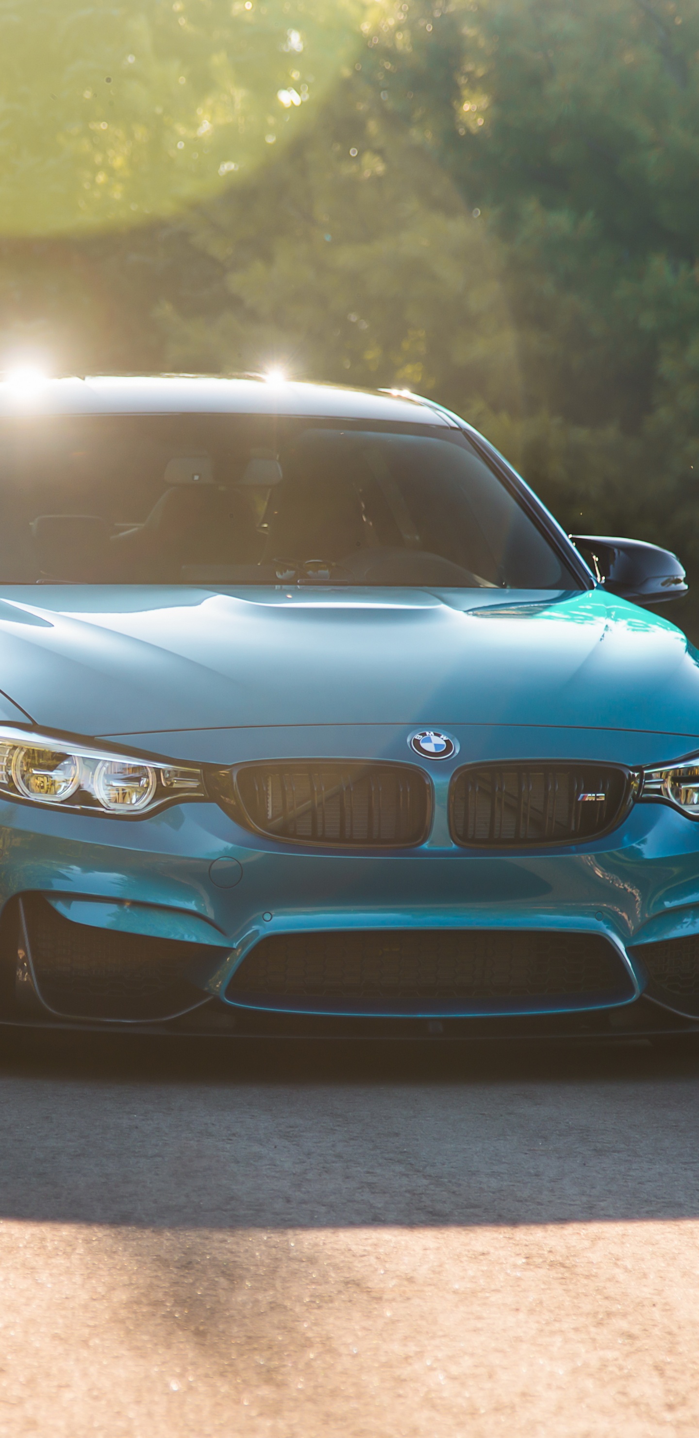 Blue Bmw m 3 Coupe Parked on Gray Concrete Pavement. Wallpaper in 1440x2960 Resolution