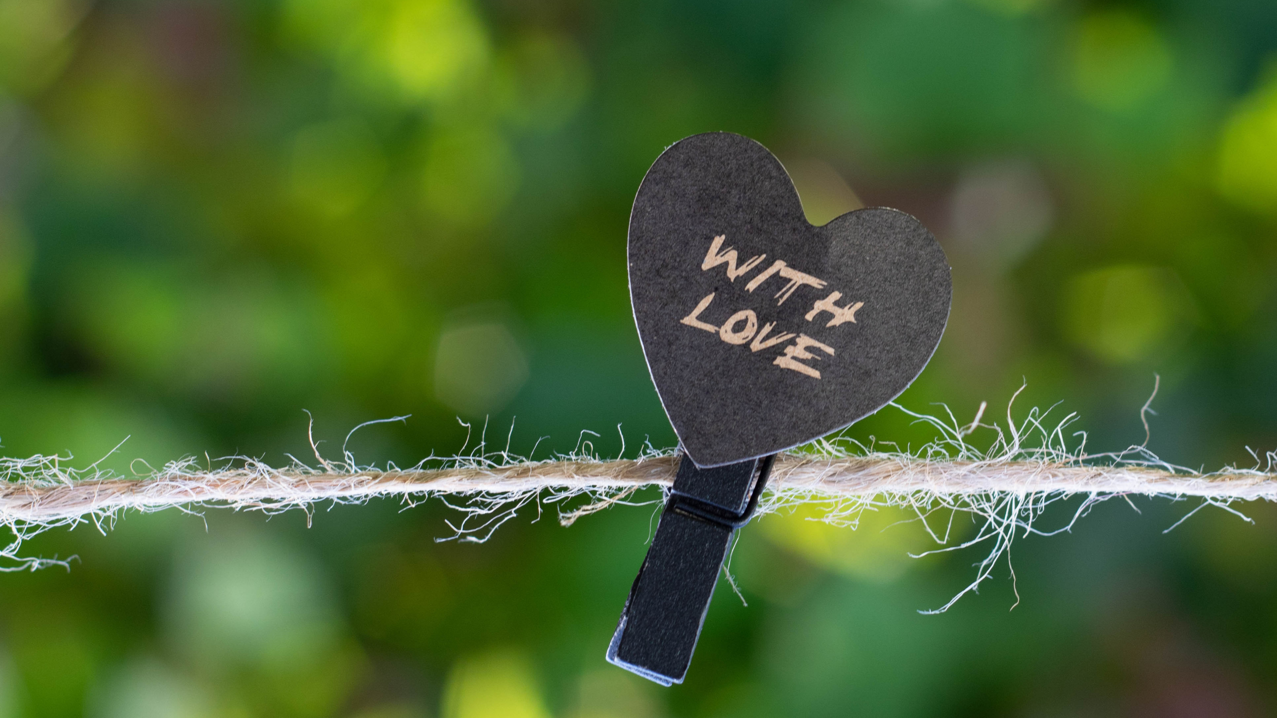 Lettre D'amour, Cœur, Green, Feuille, Amour. Wallpaper in 2560x1440 Resolution