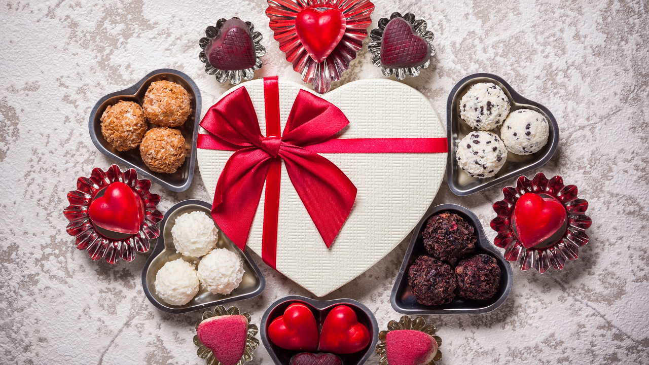 Chocolate, Valentines Day, Candy, Food, Heart. Wallpaper in 1280x720 Resolution