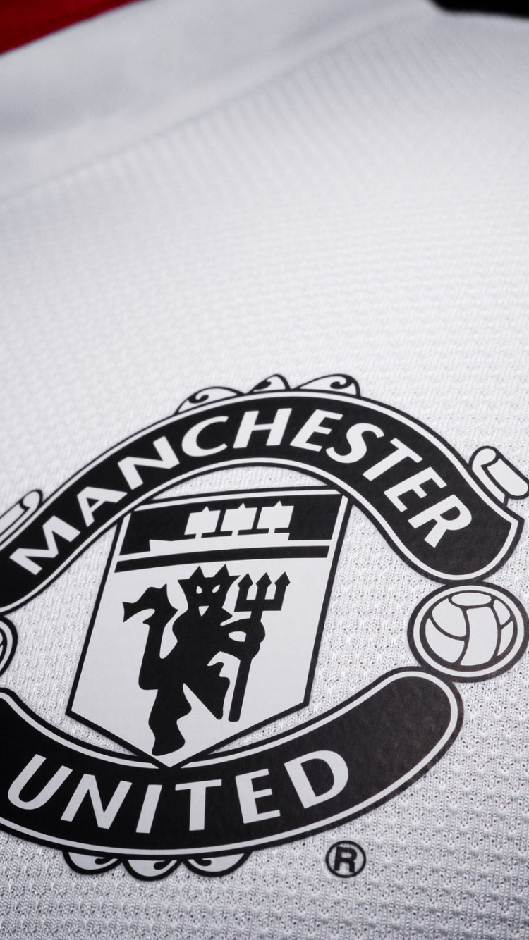 el Manchester United f c, Logotipo, Blanco, Letra, de Vehículos de Motor. Wallpaper in 750x1334 Resolution