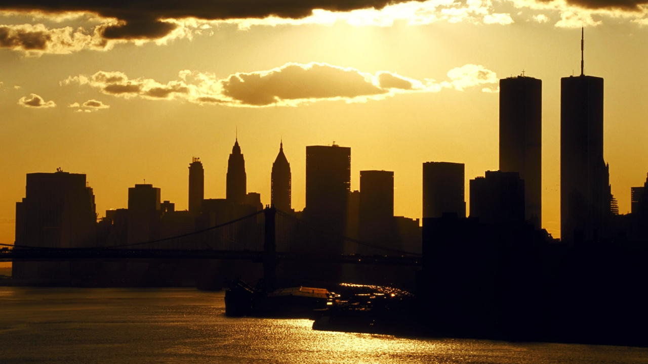Silhouette of City Skyline During Sunset. Wallpaper in 1280x720 Resolution