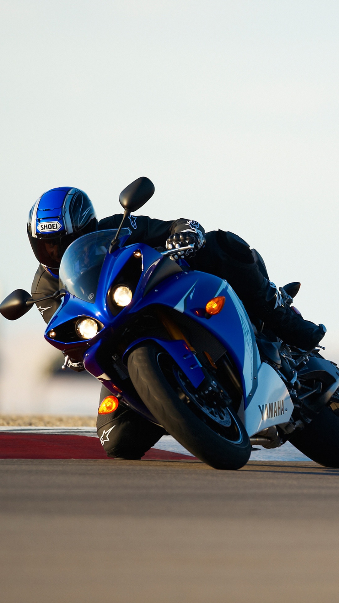 Blue and Black Sports Bike on Road During Daytime. Wallpaper in 1080x1920 Resolution