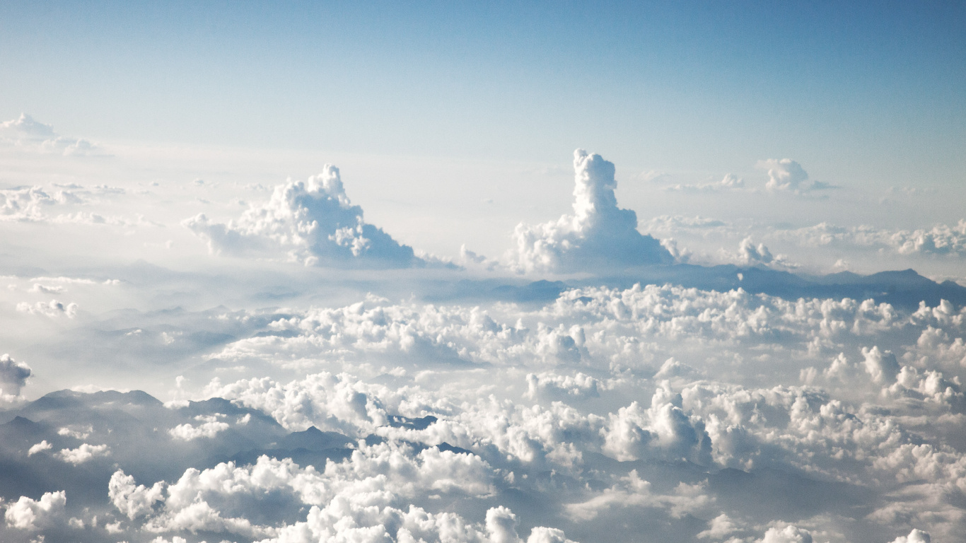 White Clouds and Blue Sky During Daytime. Wallpaper in 1366x768 Resolution