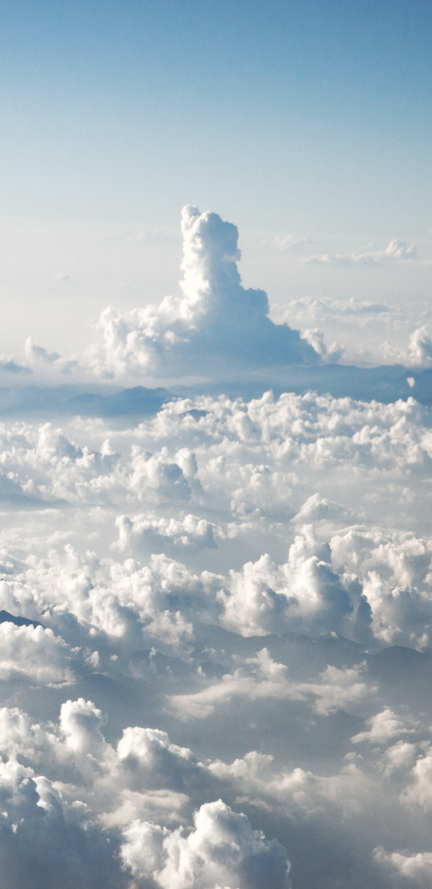 White Clouds and Blue Sky During Daytime. Wallpaper in 1440x2960 Resolution