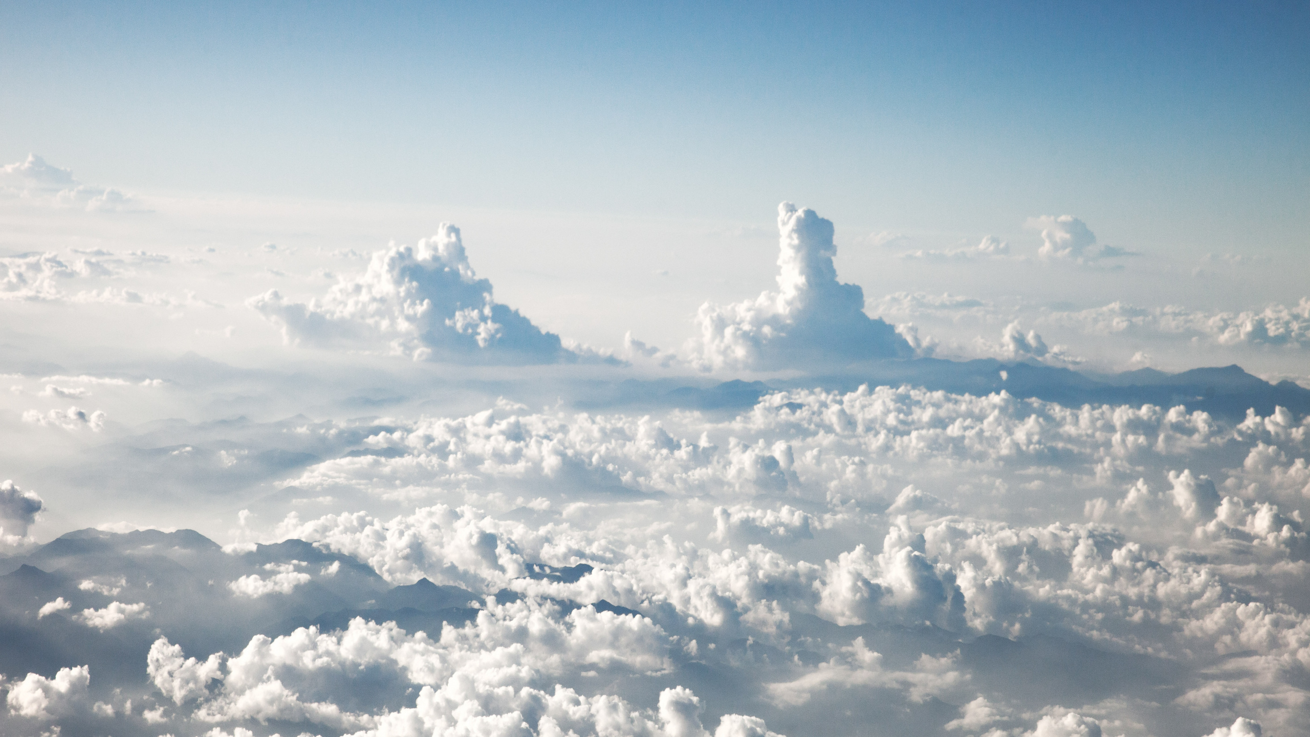 White Clouds and Blue Sky During Daytime. Wallpaper in 2560x1440 Resolution