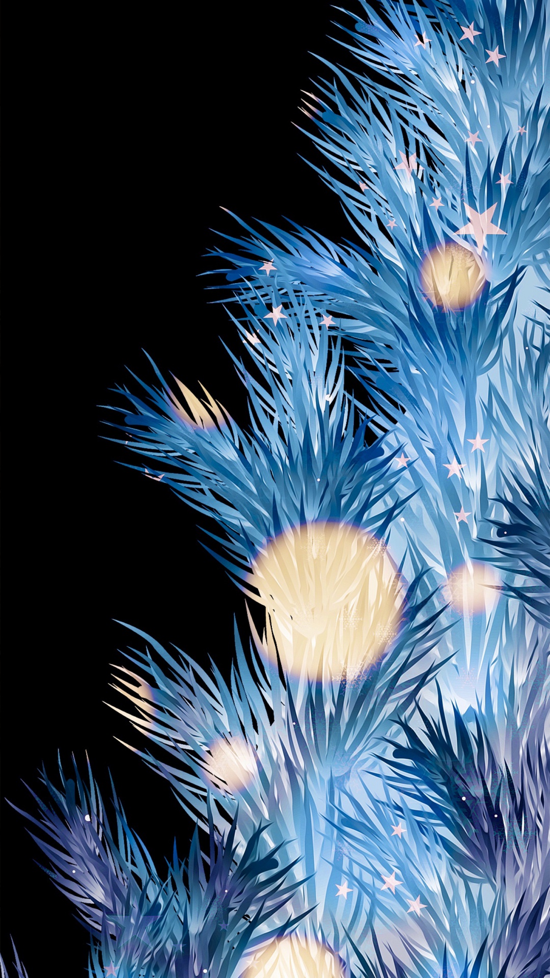 Nouvelle Année, Le Jour De Noël, Arbre de Noël, Blue, Art. Wallpaper in 1080x1920 Resolution