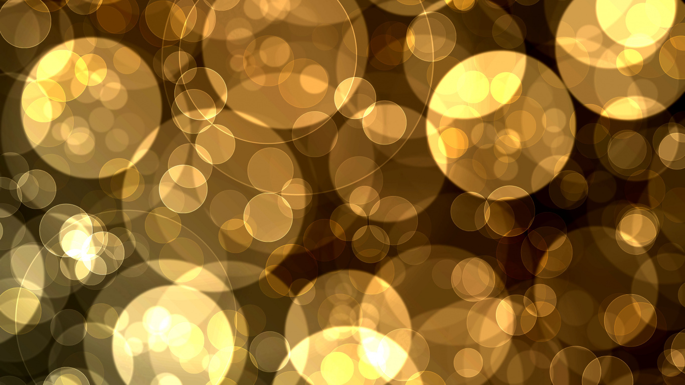 Yellow and White Bokeh Lights. Wallpaper in 1366x768 Resolution