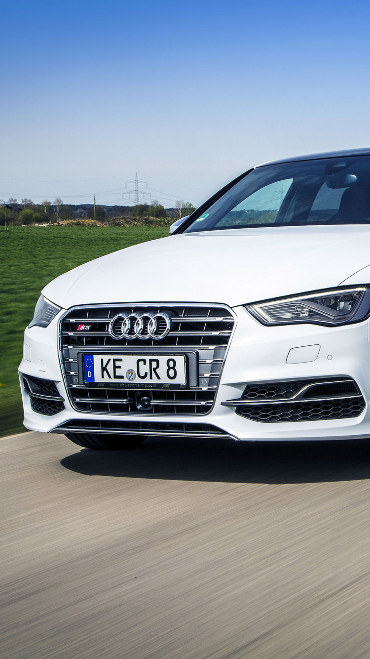 Silver Audi a 4 on a Highway. Wallpaper in 750x1334 Resolution