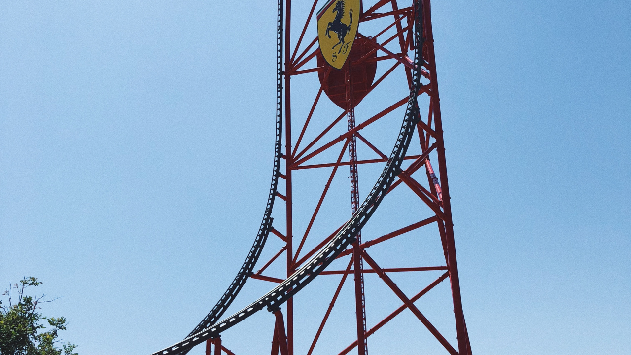 Roller Coaster, Ferris Wheel, Road, Infrastructure, Road Surface. Wallpaper in 1280x720 Resolution