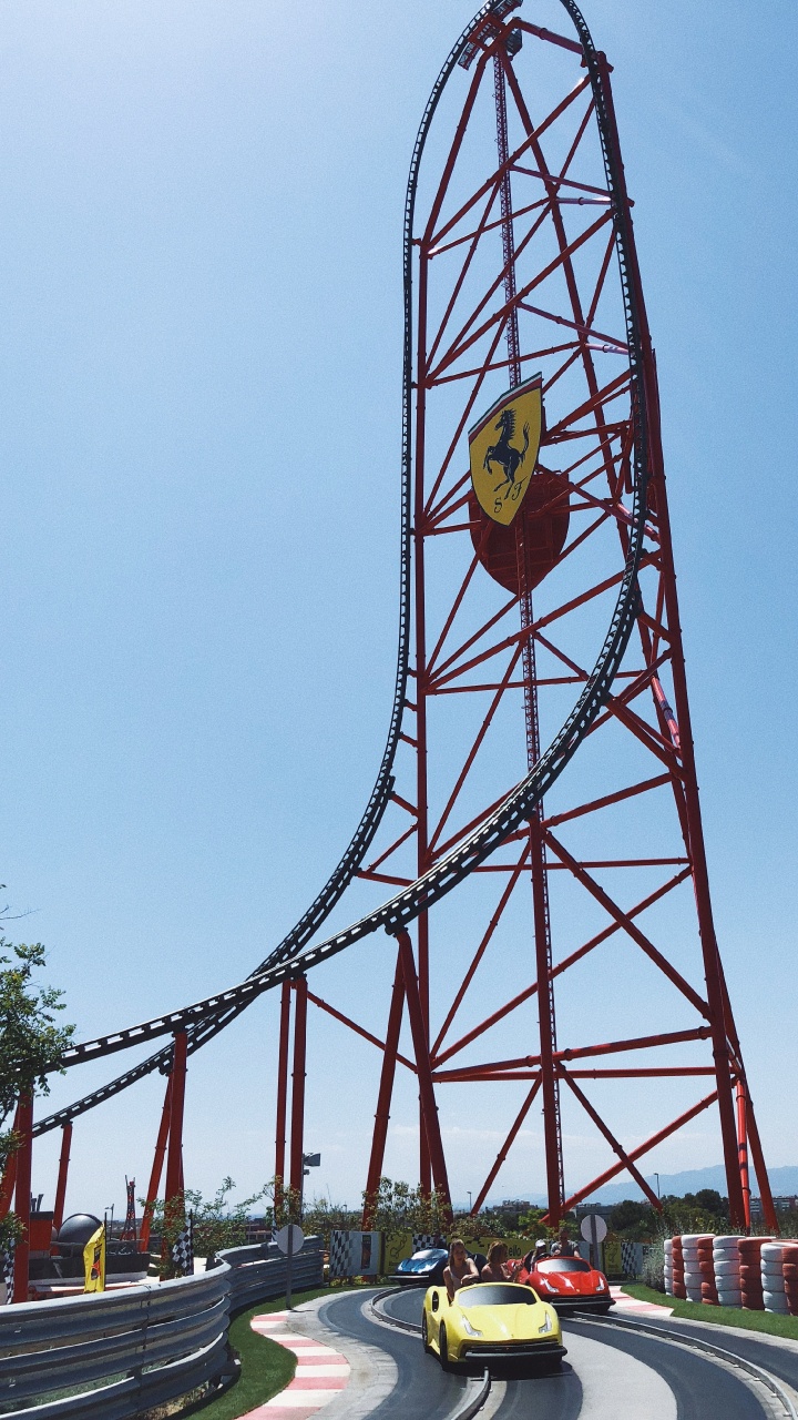 Roller Coaster, Ferris Wheel, Road, Infrastructure, Road Surface. Wallpaper in 720x1280 Resolution