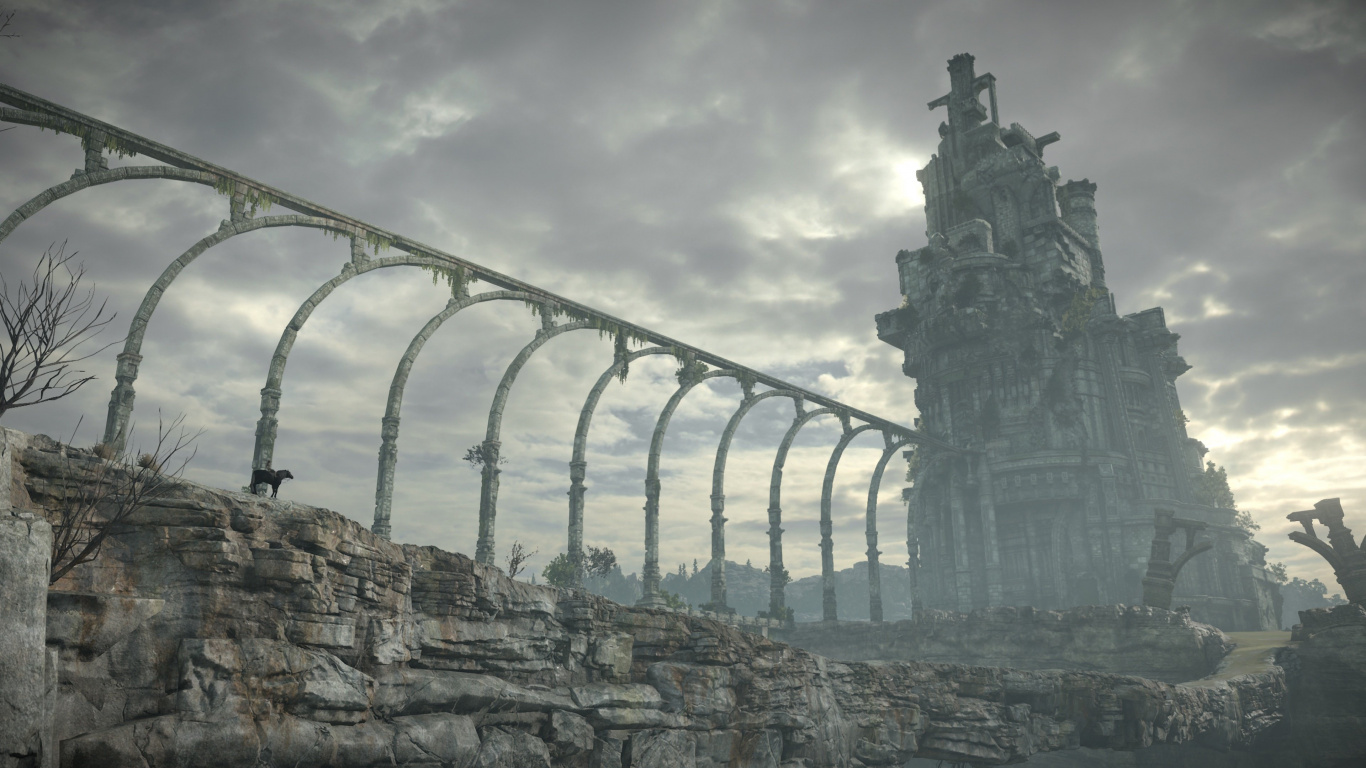 Shadow of The Colossus, Playstation 4, Remake, Bridge, Architecture. Wallpaper in 1366x768 Resolution