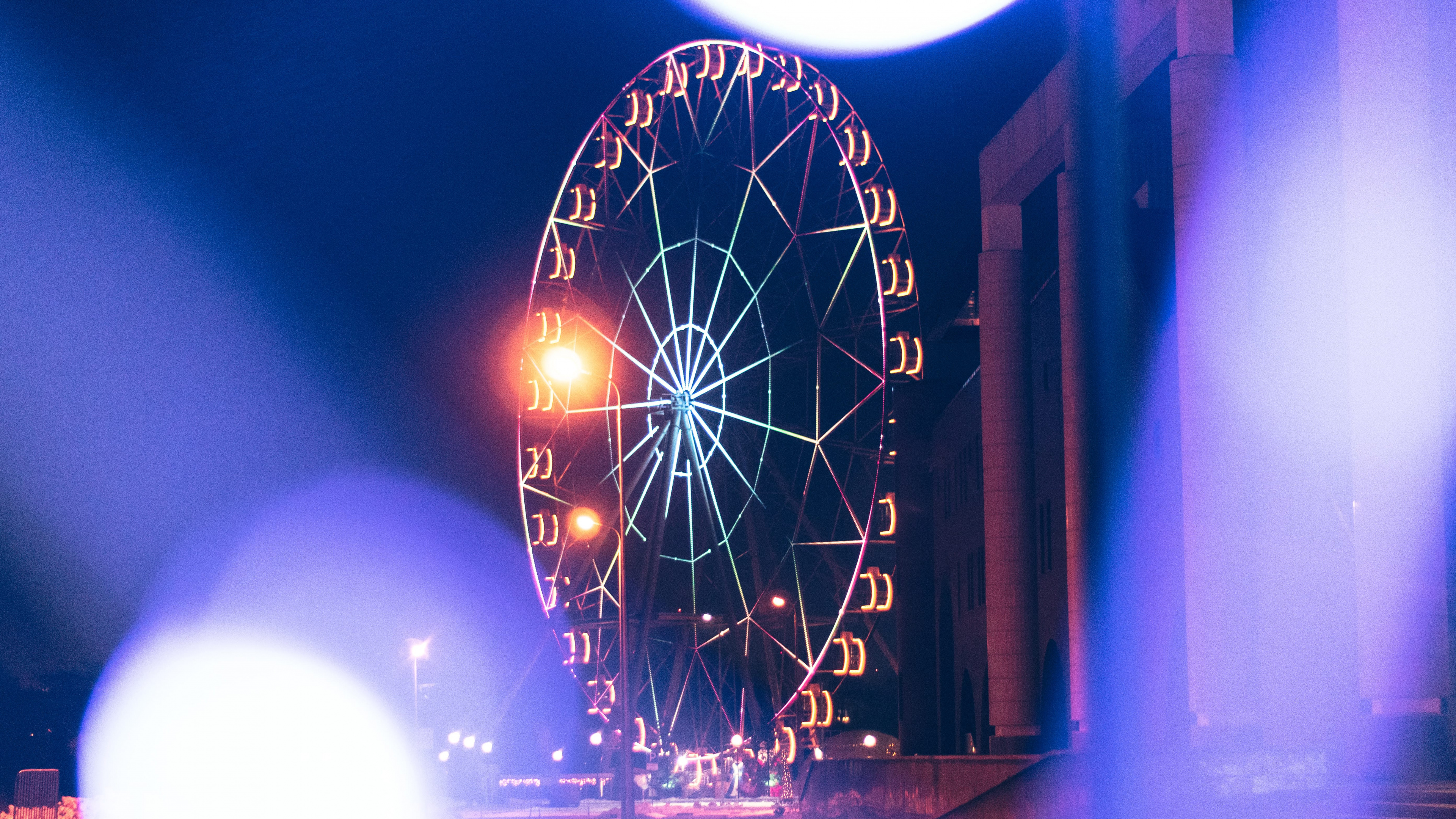 Light, Yaroslavl, Blue, Purple, Electricity. Wallpaper in 3840x2160 Resolution