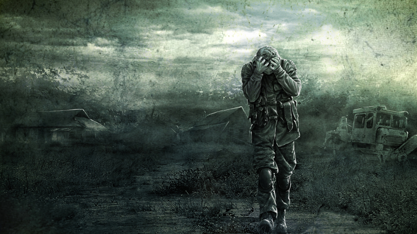 Soldat, Baum, Visuelle Effekte, Rauch. Wallpaper in 1366x768 Resolution