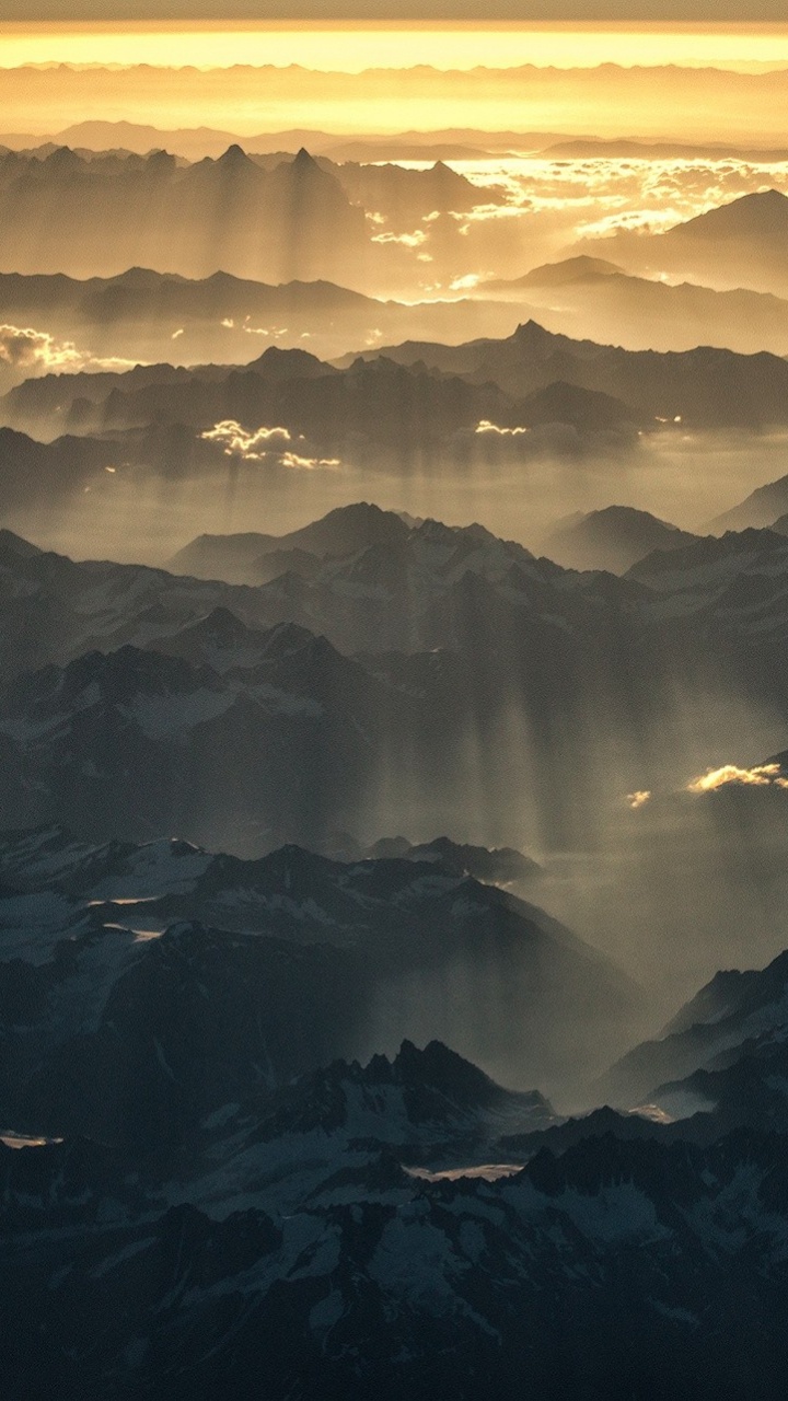 Aerial View of Mountains During Daytime. Wallpaper in 720x1280 Resolution