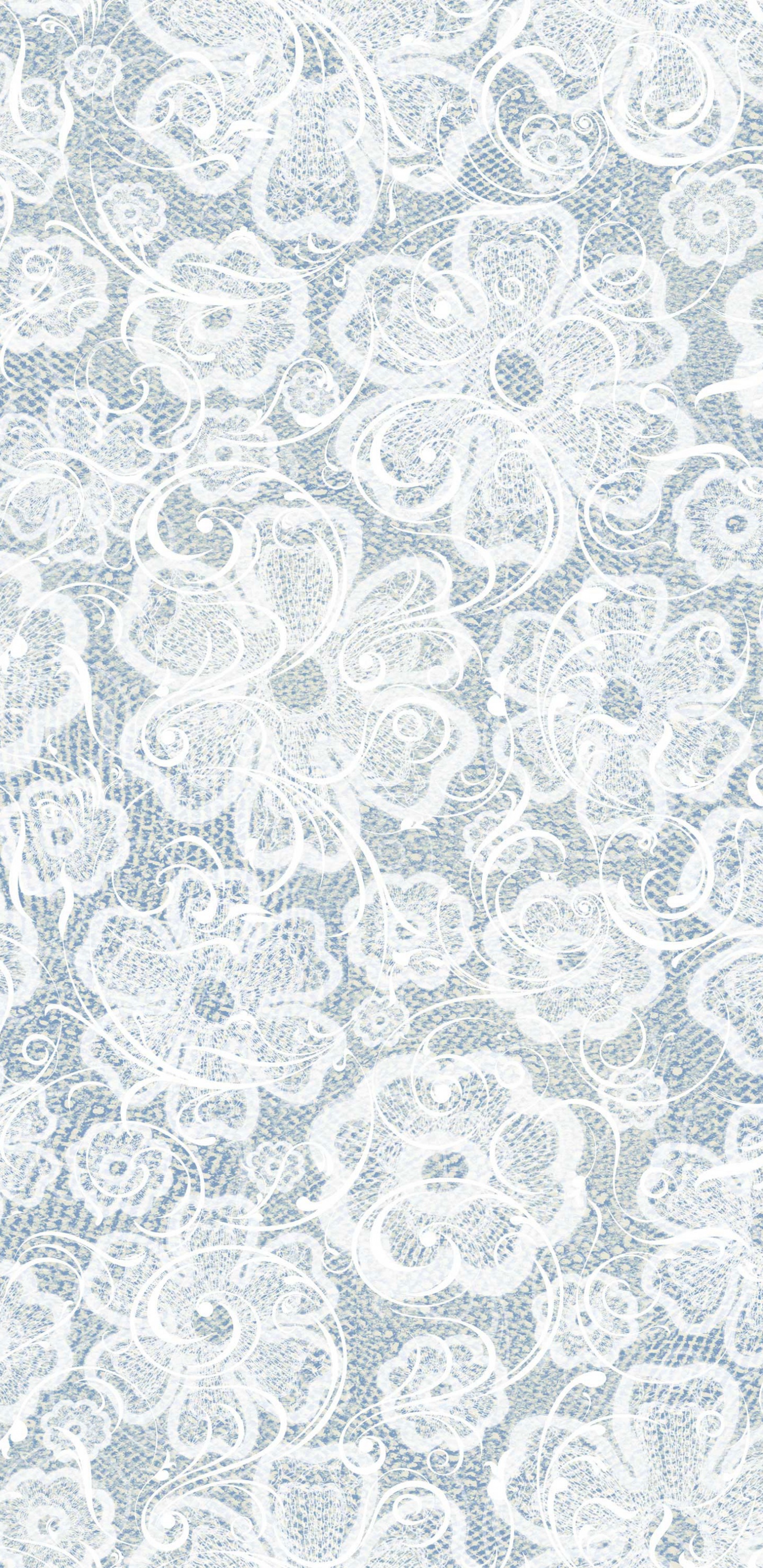 Schwarz-weißes Florales Textil. Wallpaper in 1440x2960 Resolution