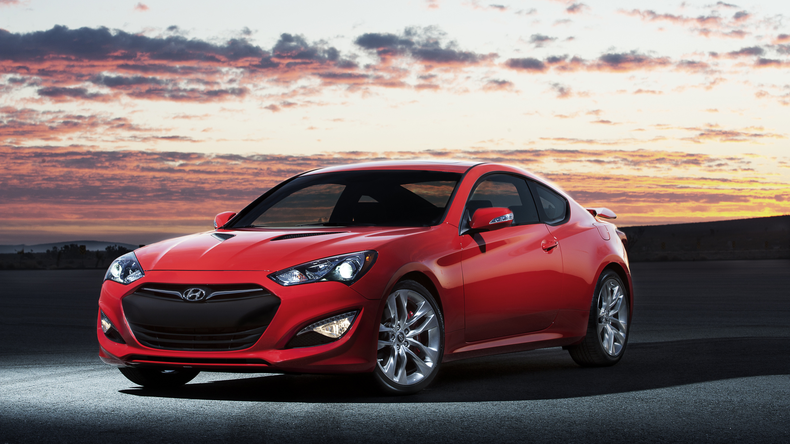 现代创世纪跑车, 2013年现代Genesis Coupe, 政变, 红色的, 现代汽车 壁纸 2560x1440 允许