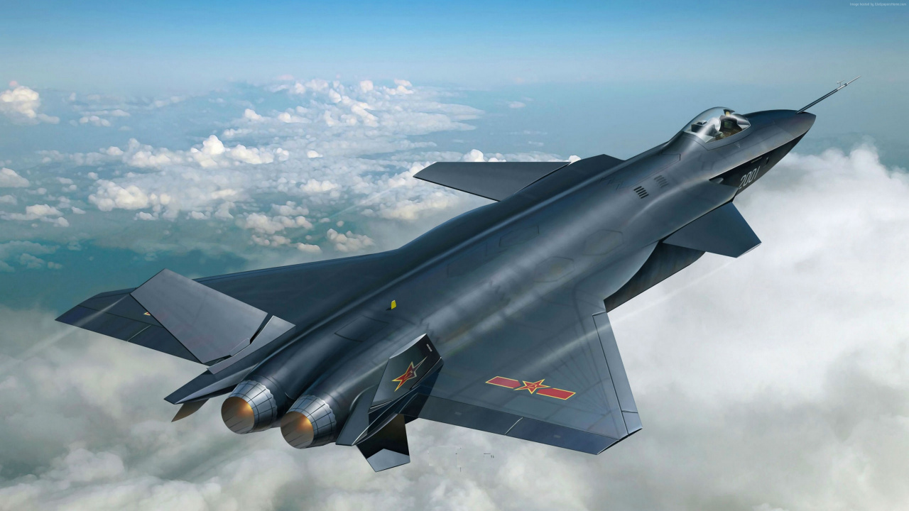 Avión Jet Negro Volando Sobre Nubes Blancas Durante el Día. Wallpaper in 1280x720 Resolution